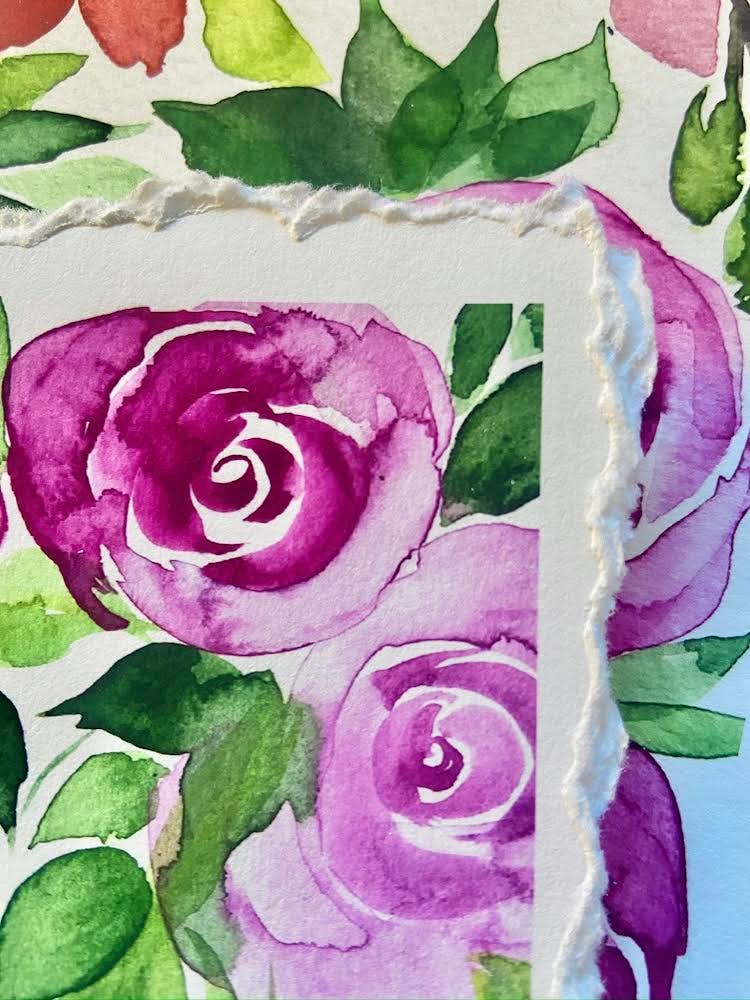 Giclee Print | Flower Medley Watercolor Painting: 8x8"