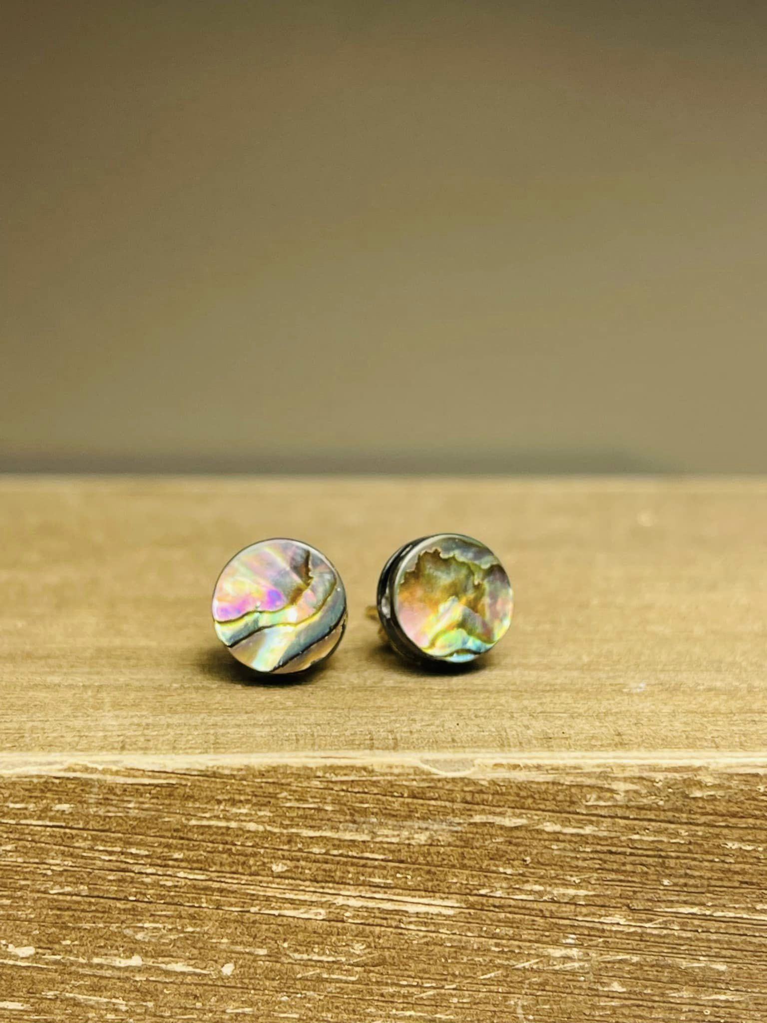 Assorted Abalone 18k Post Earrings by Jo Citlali