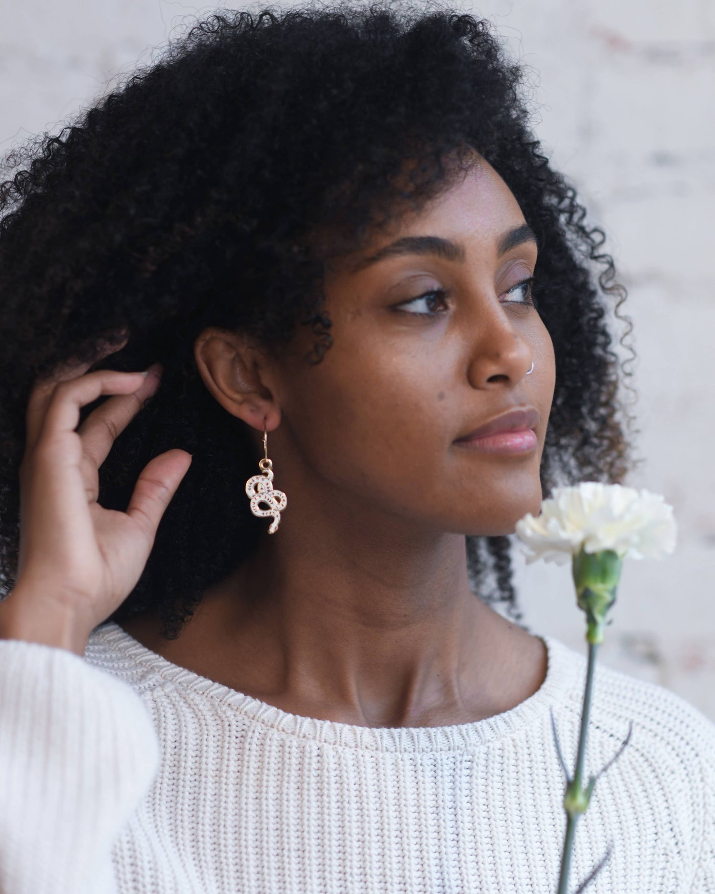 Gold Filled Snake Hoop Earrings