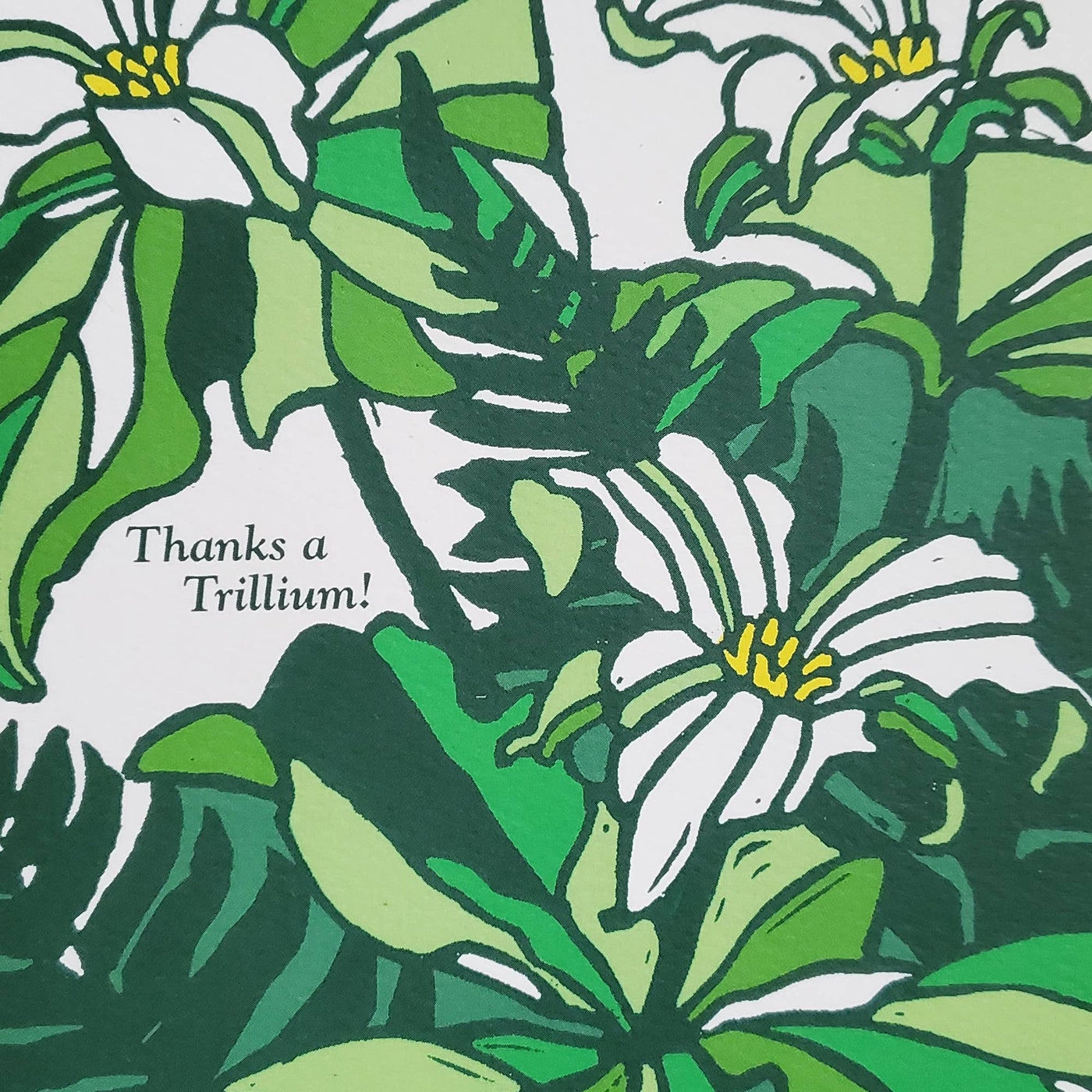 Thanks A Trillium Fern Botanical Greeting Card