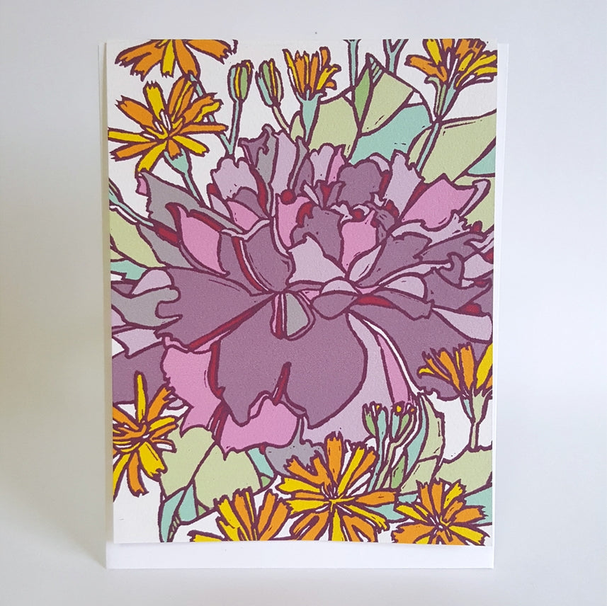 Assorted Botanical Rose Blank Note Card Set of 8 / Art Cards