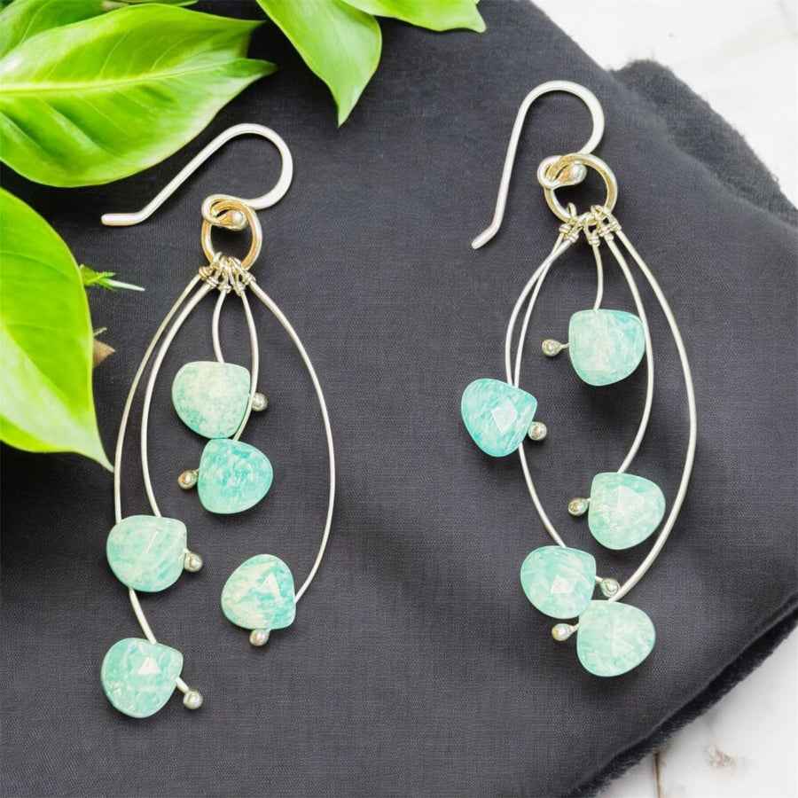 Tickle Multi Short - Amazonite Earrings by Zuzko