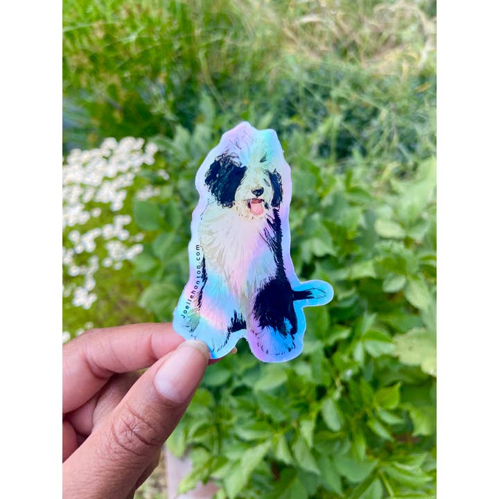 Holographic Portuguese Water Dog Vinyl Sticker