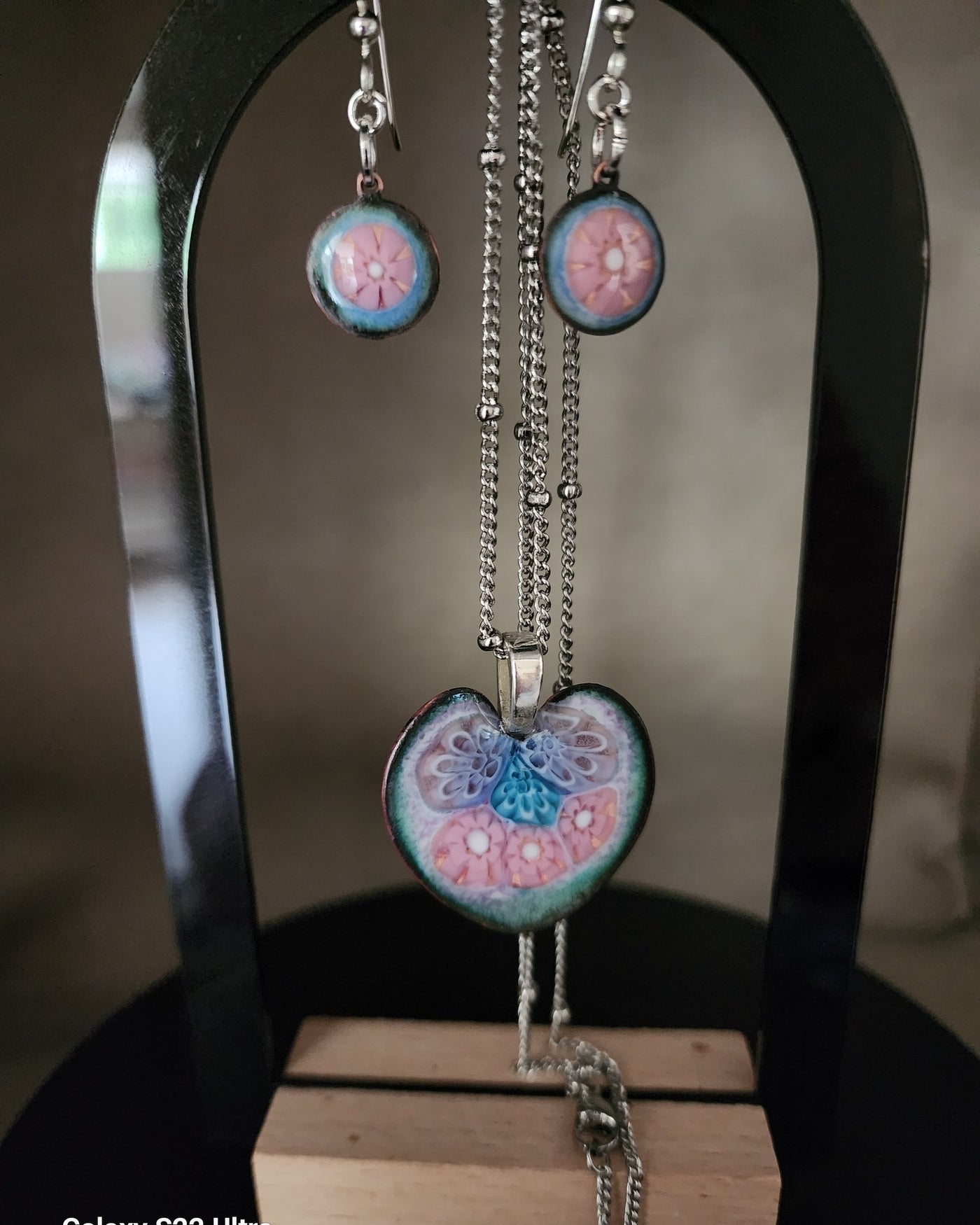 Enamel Necklace & Earrings Set by Heidi Jack