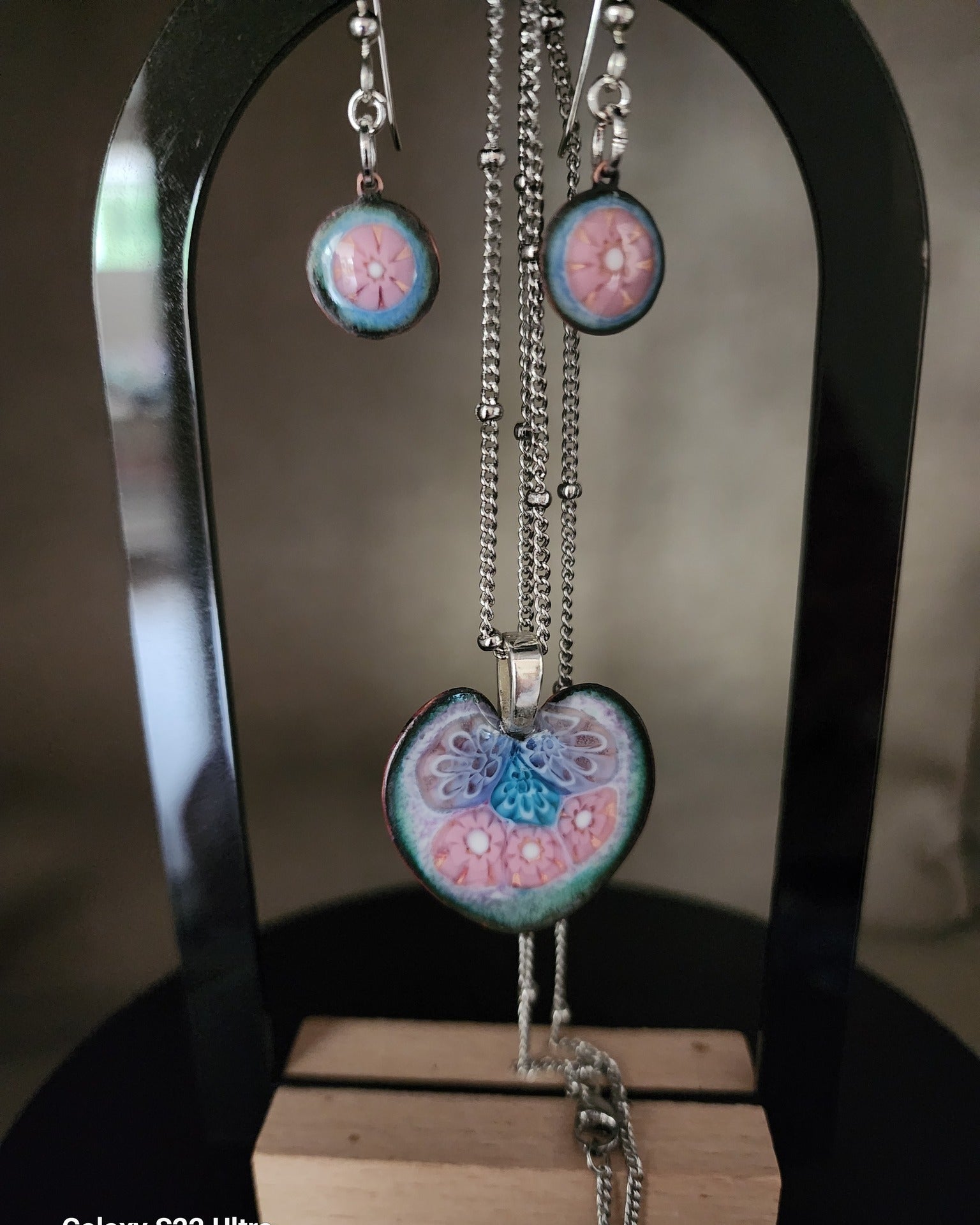 Enamel Necklace & Earrings Set by Heidi Jack