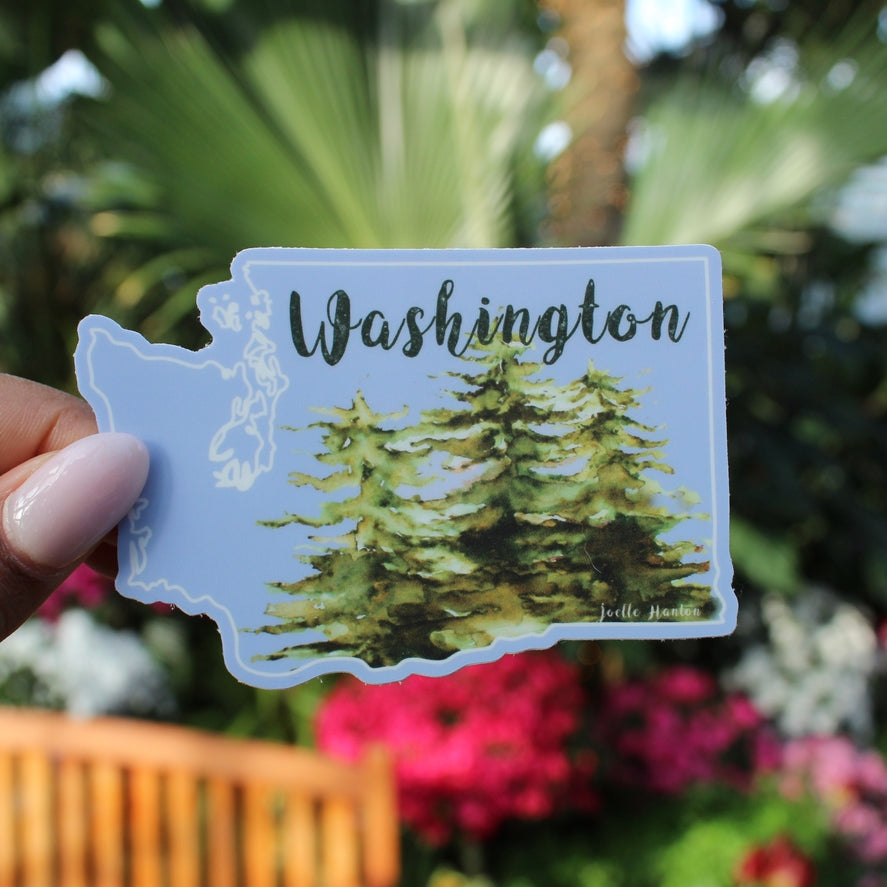 Blue Washington State Vinyl Sticker