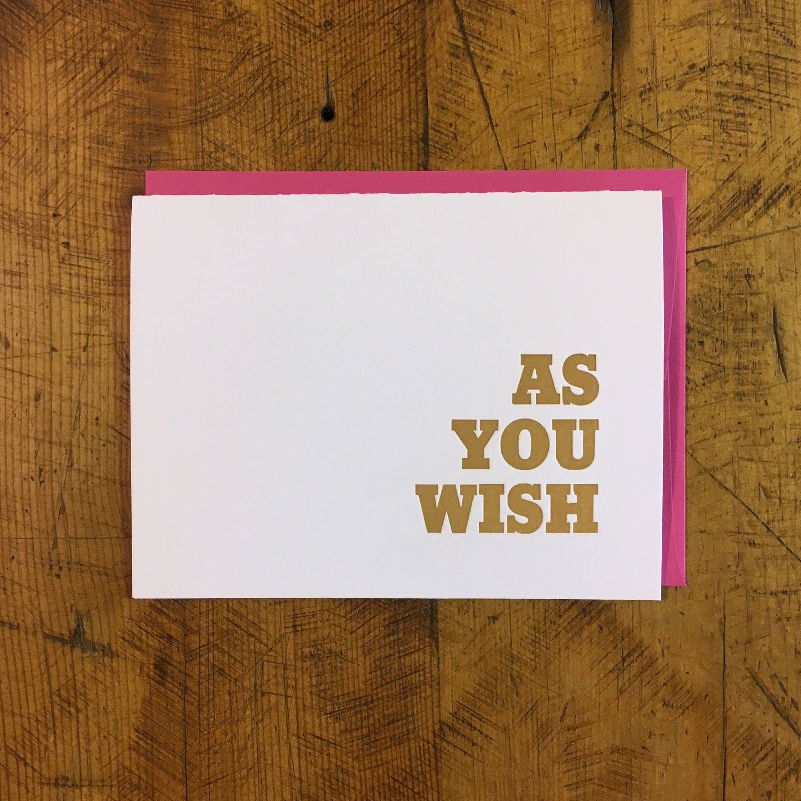 As You Wish Letterpress Card