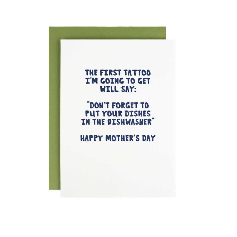 My First Tattoo Mother's Day Letterpress Card