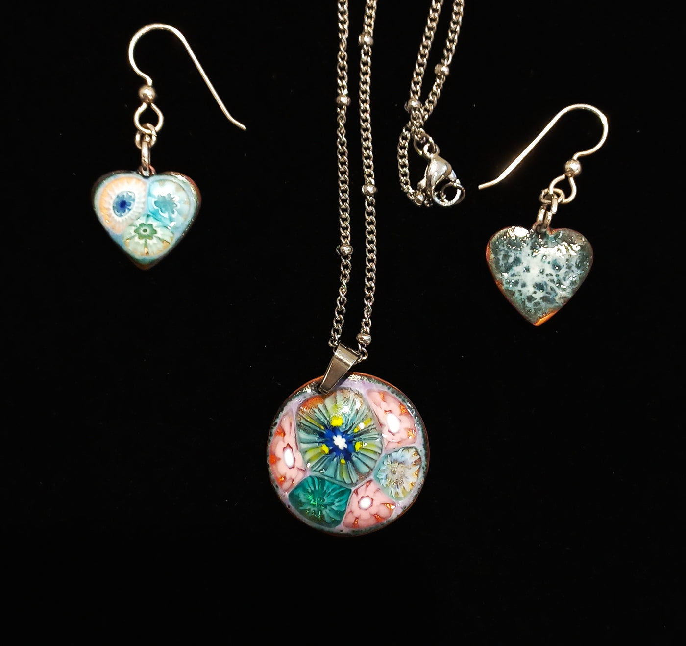 Enamel Necklace & Earrings Set by Heidi Jack