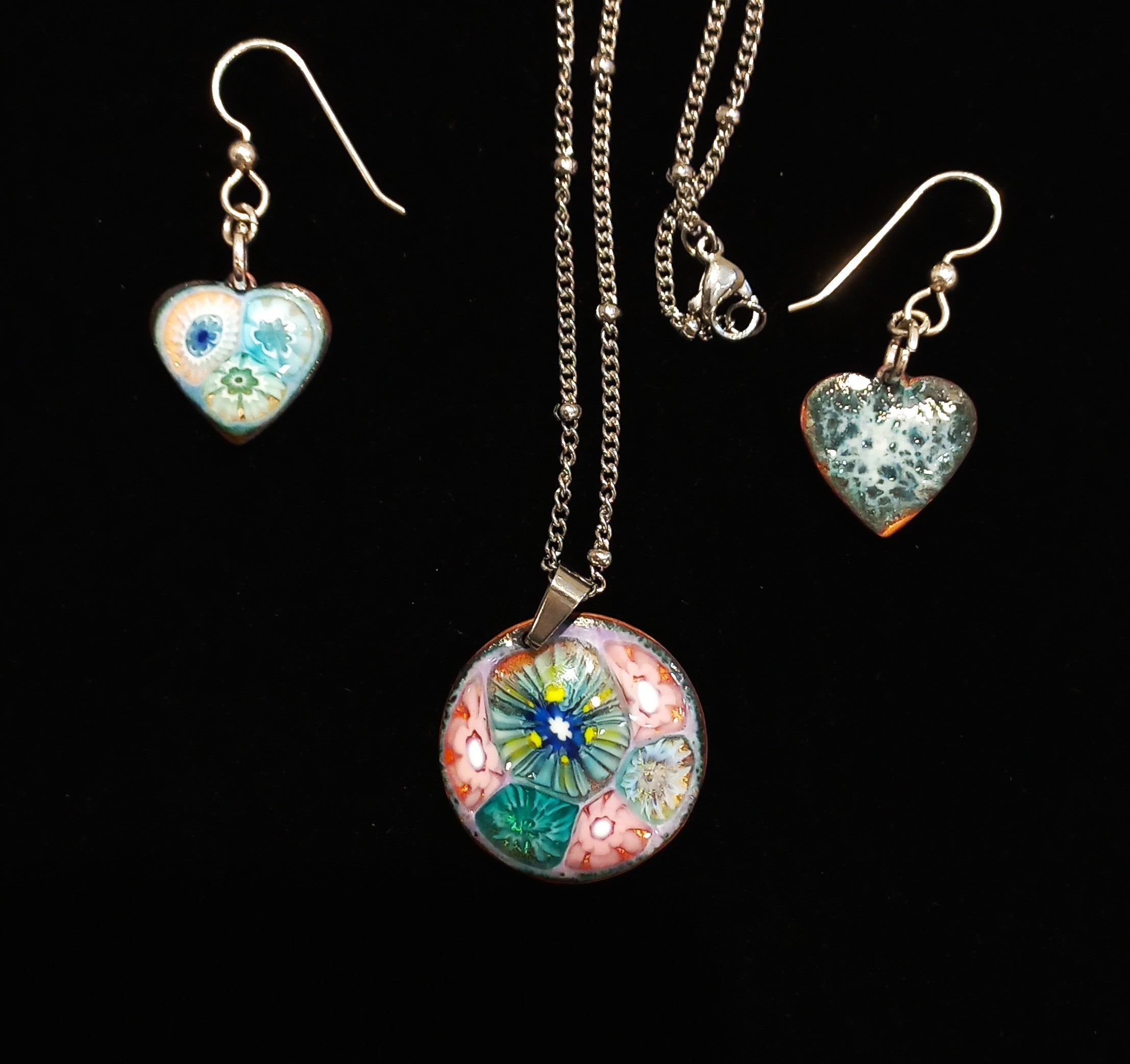 Enamel Necklace & Earrings Set by Heidi Jack