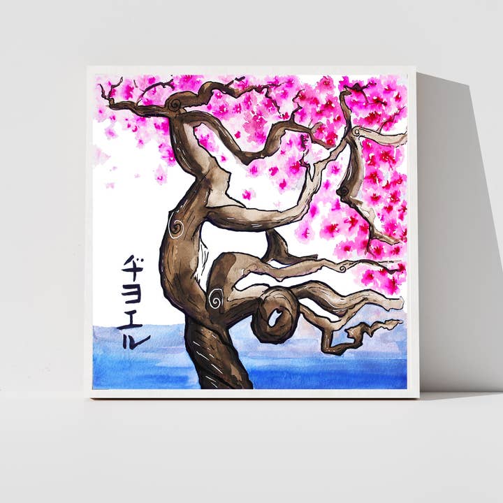 Japanese Cherry Blossom Tree Vinyl Sticker