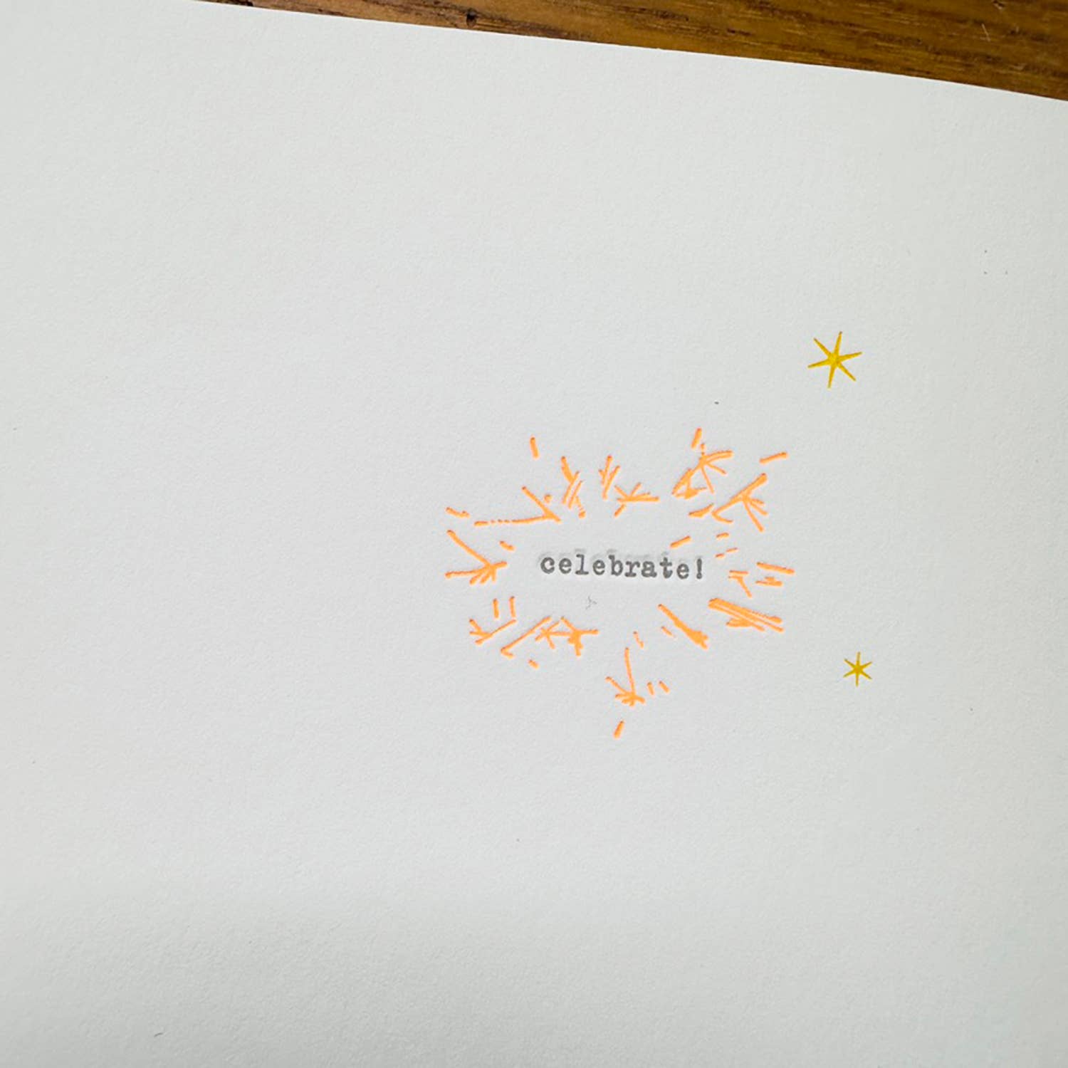 Sparkler Wishes Happy Birthday Letterpress Greeting Card