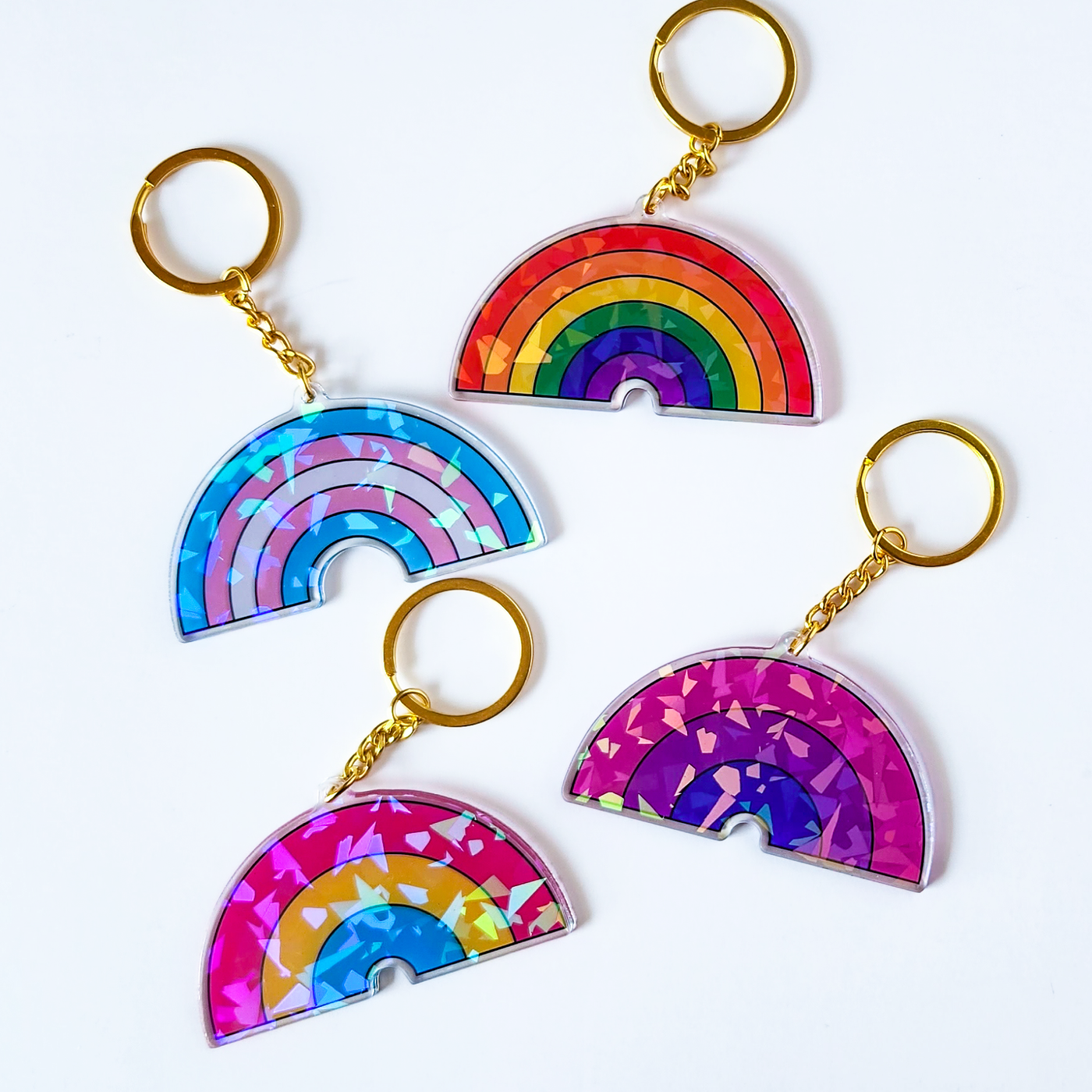 Rainbow Holographic Keychain