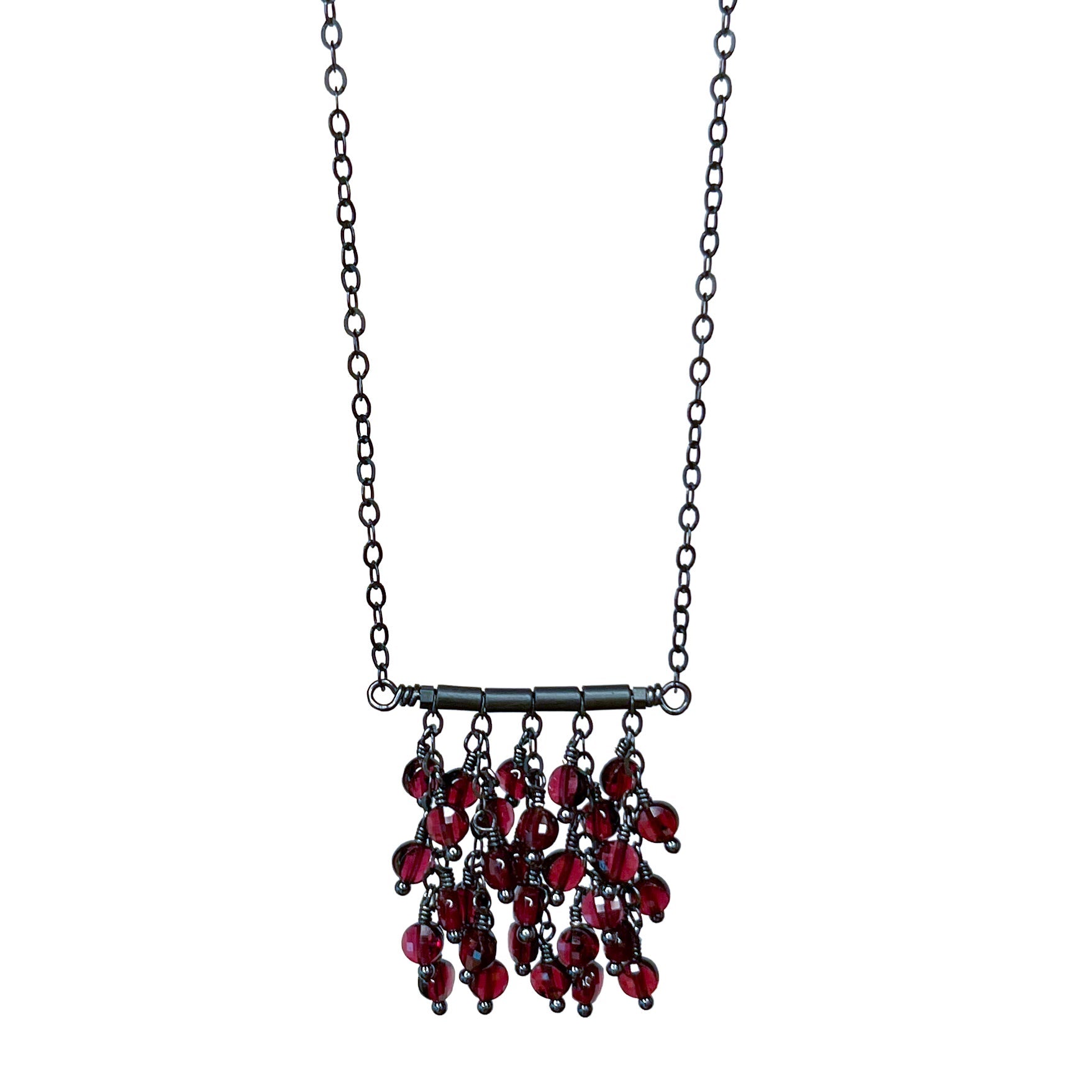 N545G Garnet Waterfall Necklace