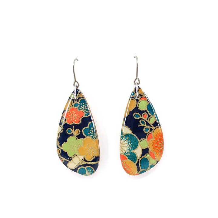 Floral Japanese Chiyogami Earrings