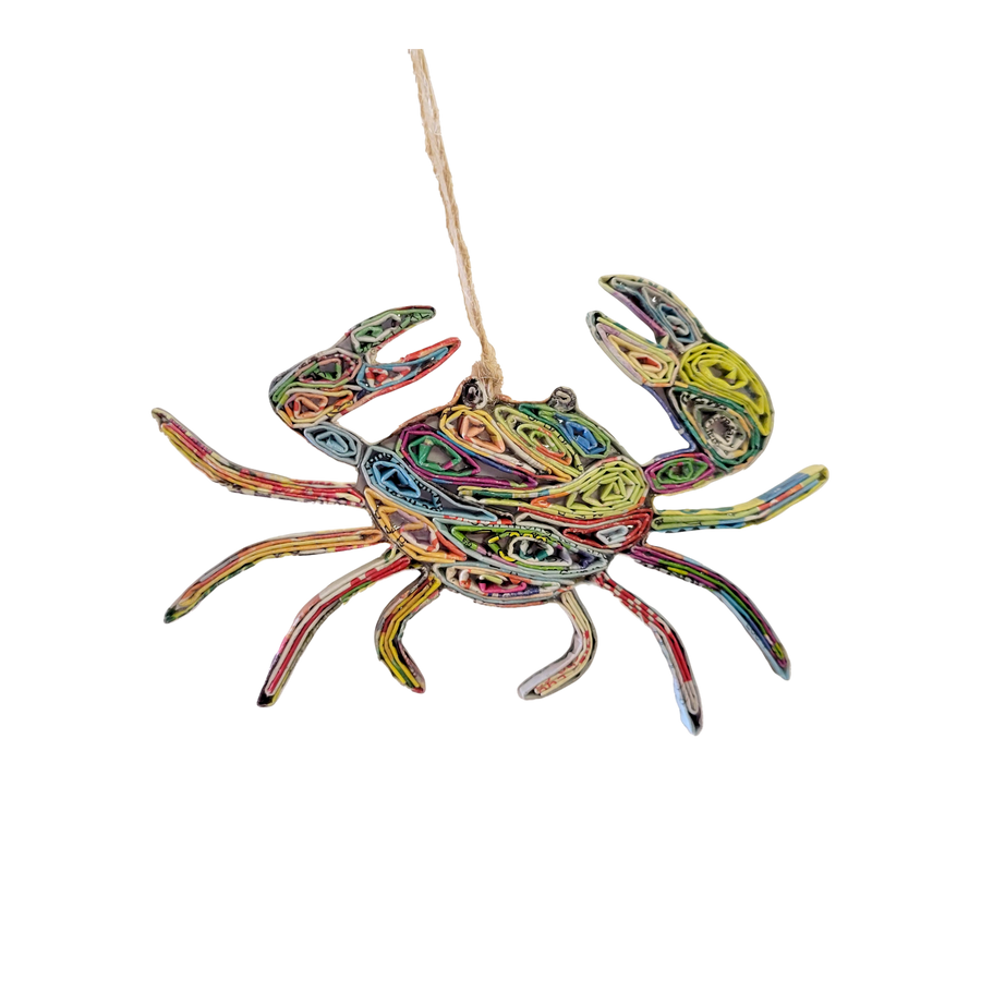 Crab Ornament - Coastal - Recycled Paper