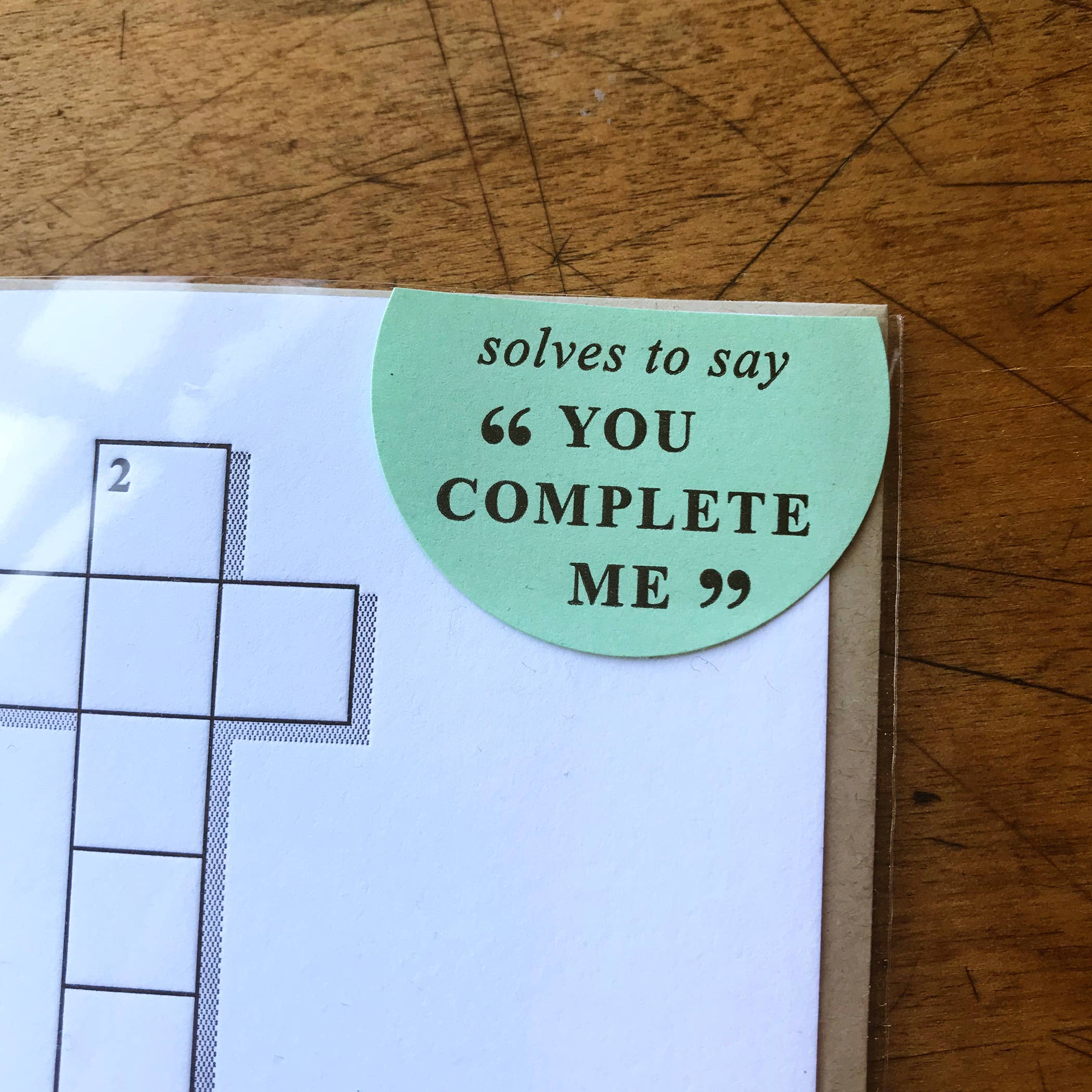 You Complete Me Crossword Card