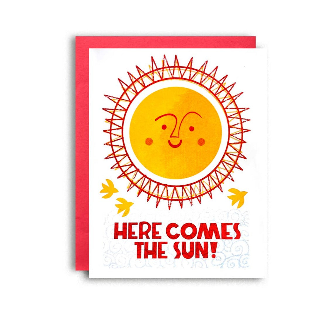 Here comes the Sun - Risograph Encouragement Card