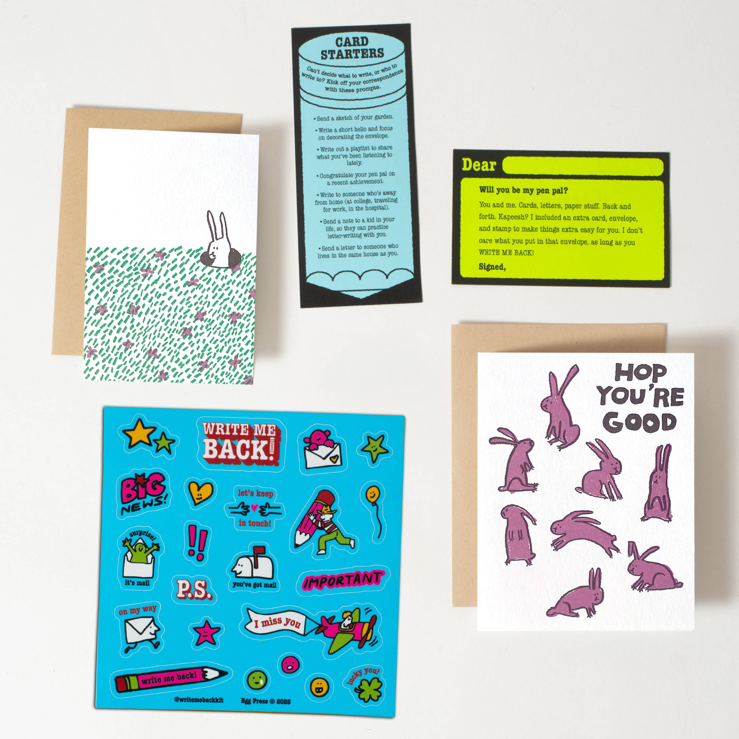 Hope You're Good Bunnies Write Me Back Pen Pal Kit