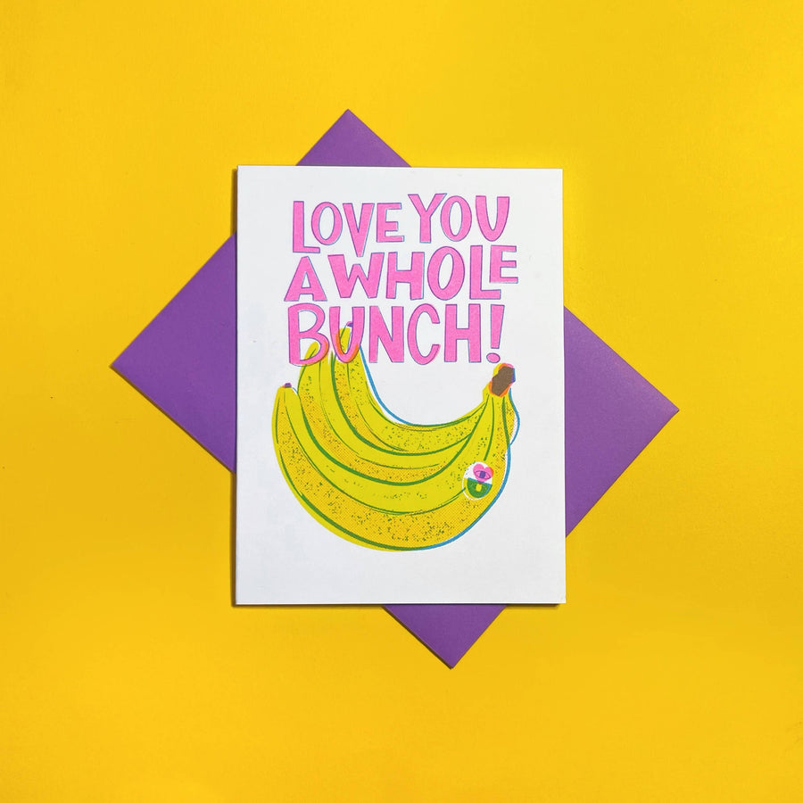 Banana Bunch - Love You Risograph Card