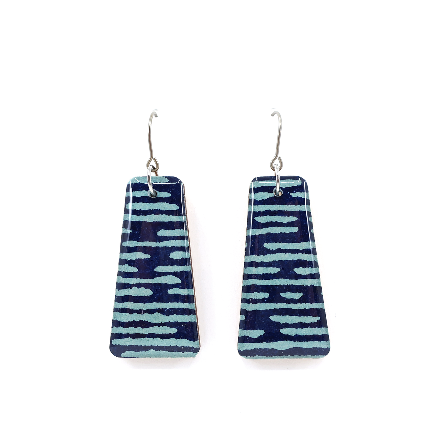 Navy and Blue Japane Katazome Paper Dangles