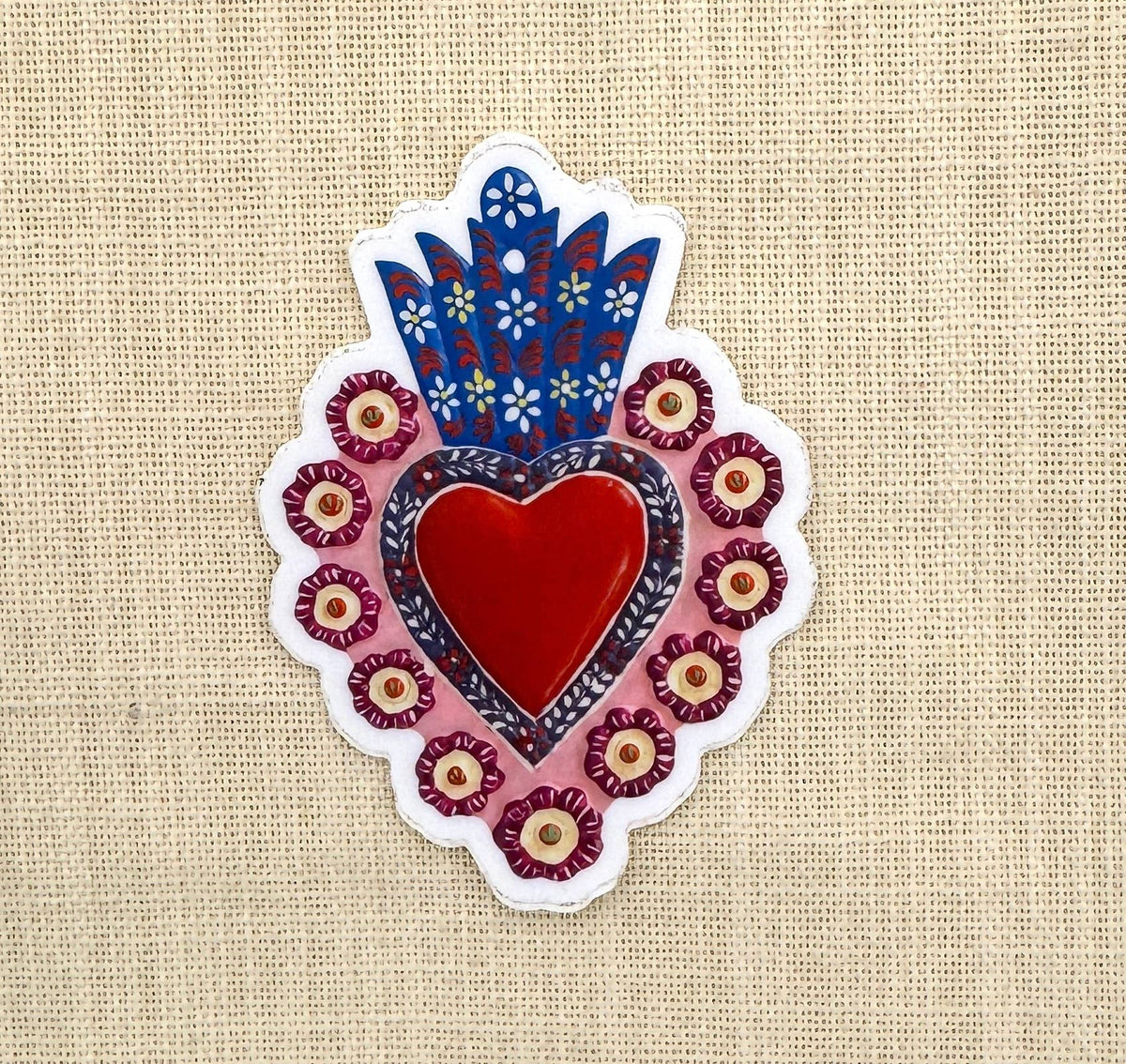 Red Milagro Heart Sticker, USA
