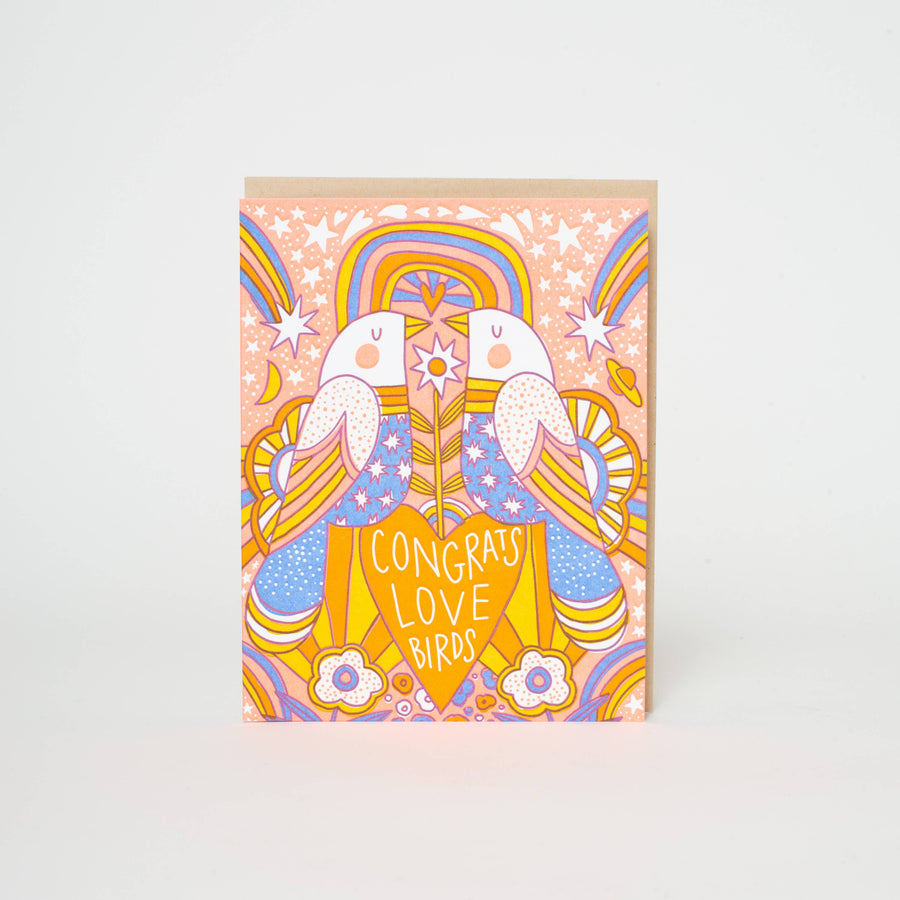 Congrats Love Birds Greeting Card by Hello!Lucky