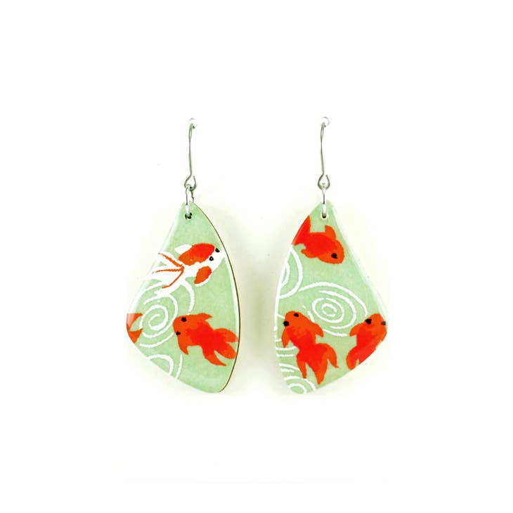 Goldfish Titanium Dangle Earrings