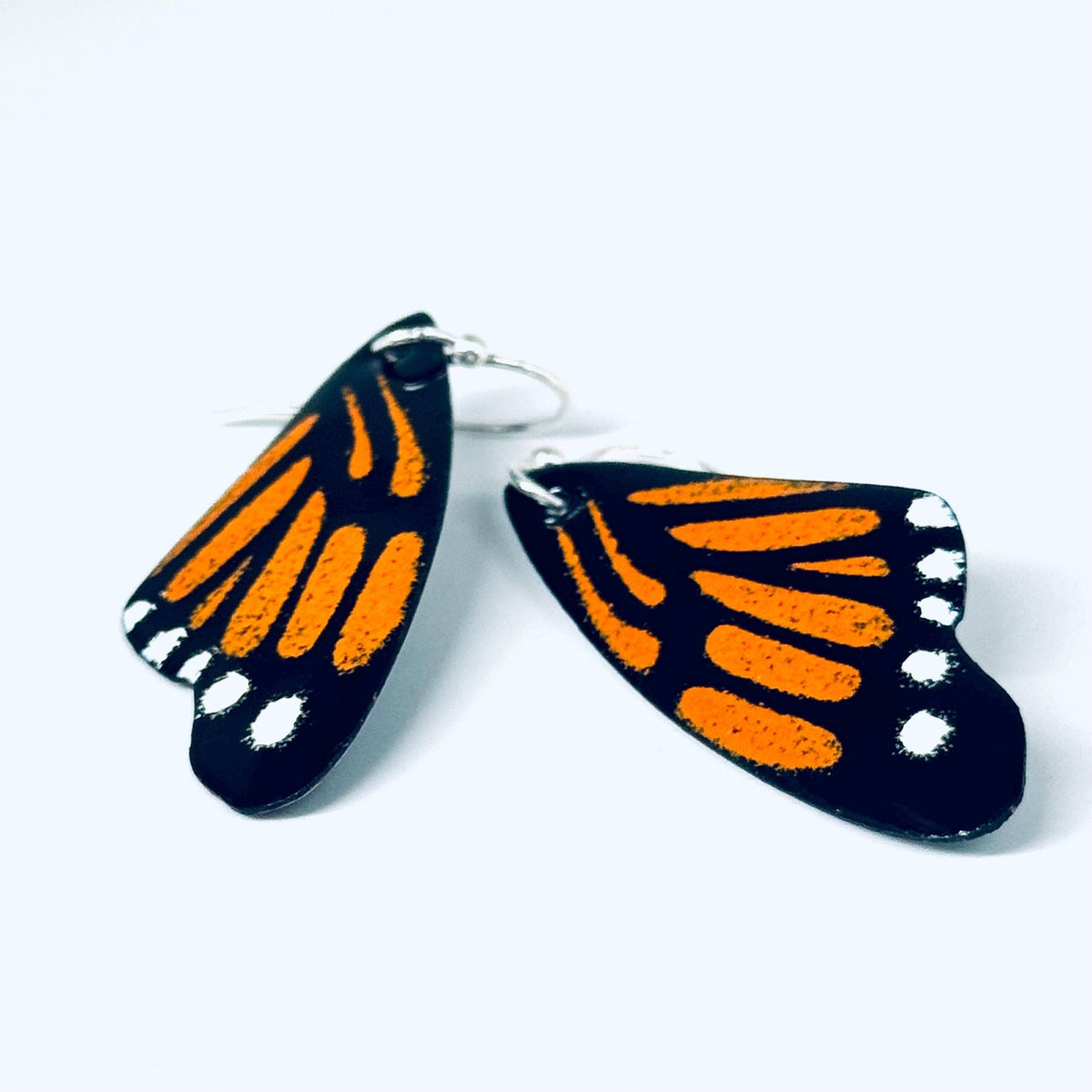 Orange Monarch Butterfly Earrings