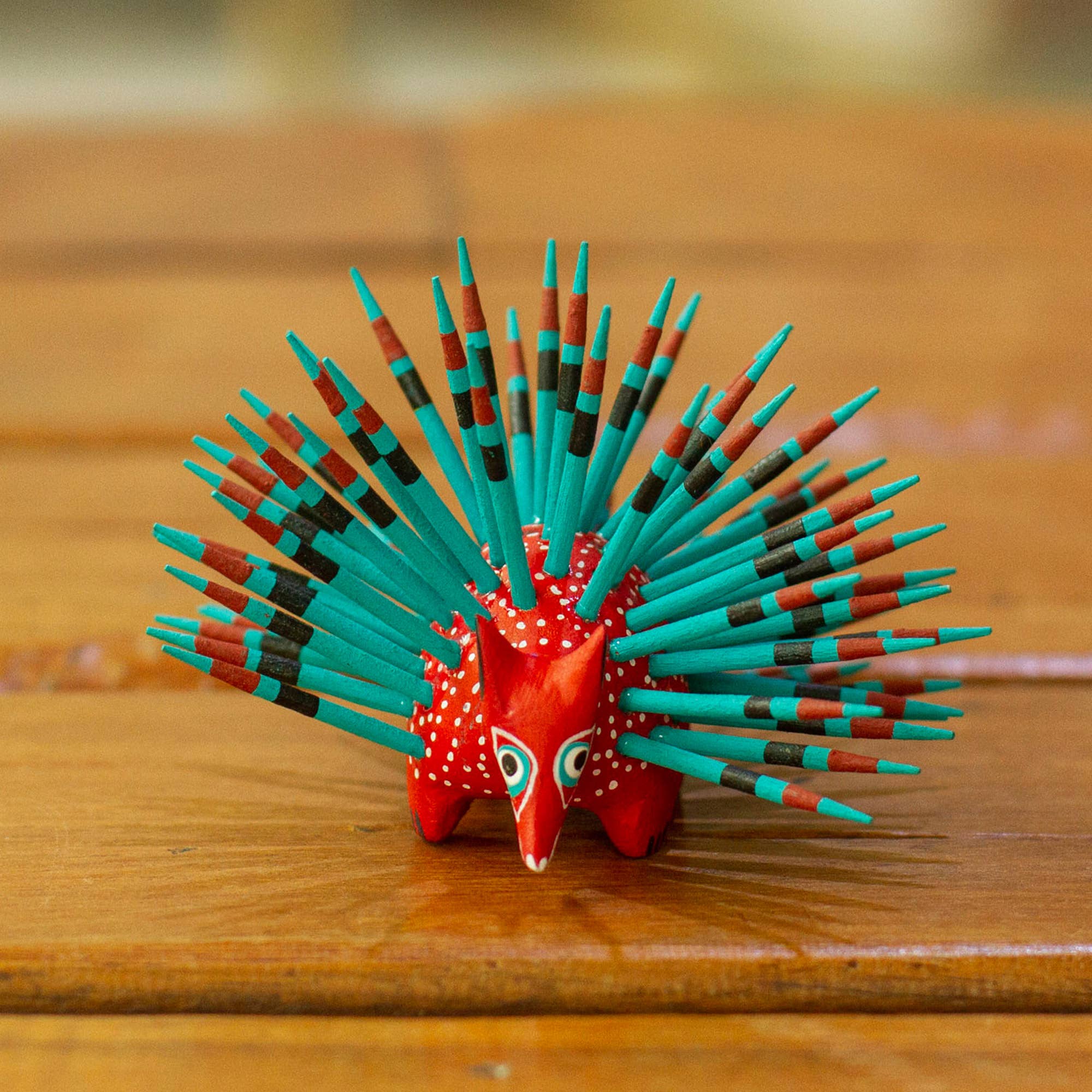 Cute Porcupine Strawberry Handmade Alebrije Figurine