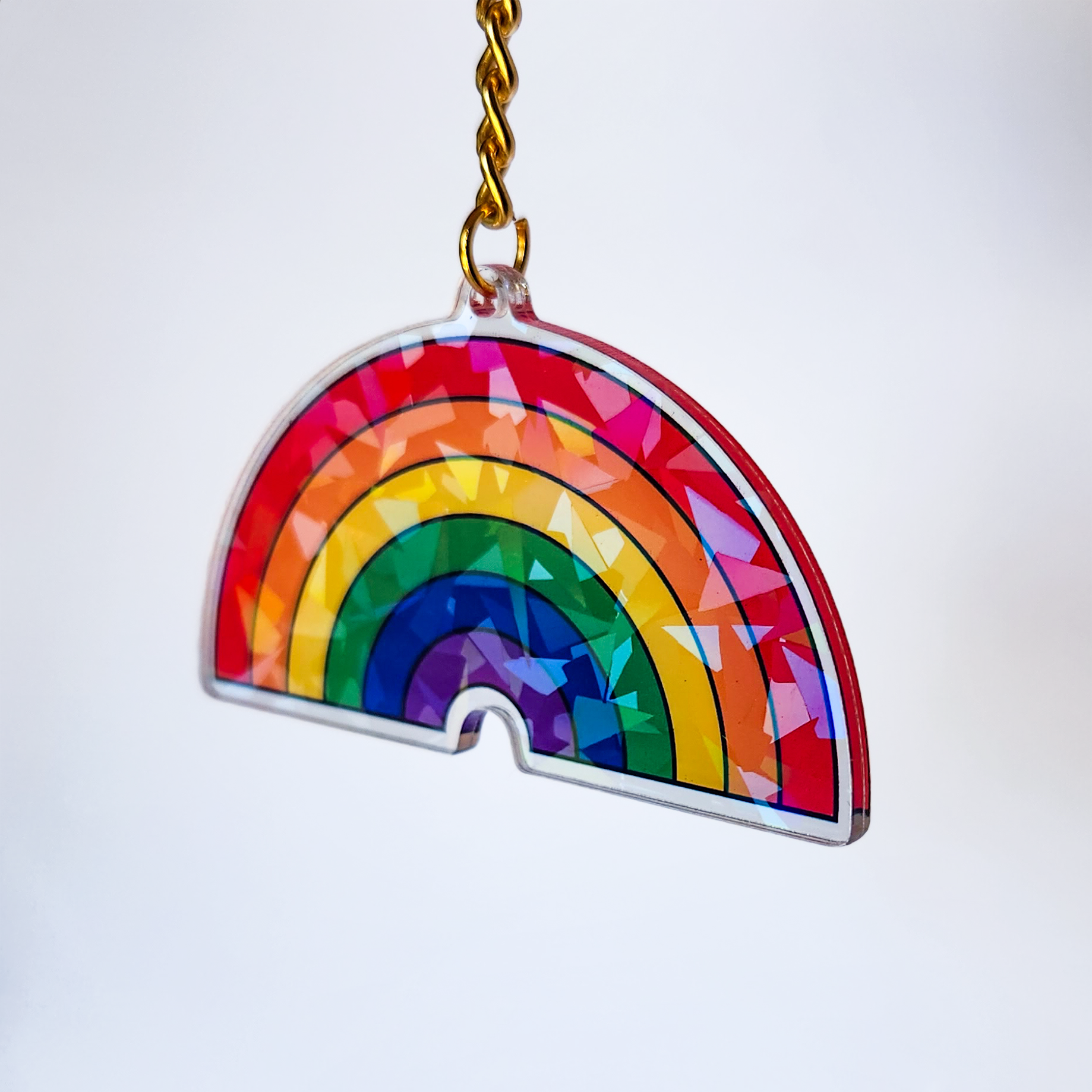 Rainbow Holographic Keychain