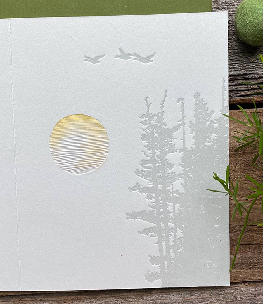 Sunscape Letterpress Card with Individual Watercolor
