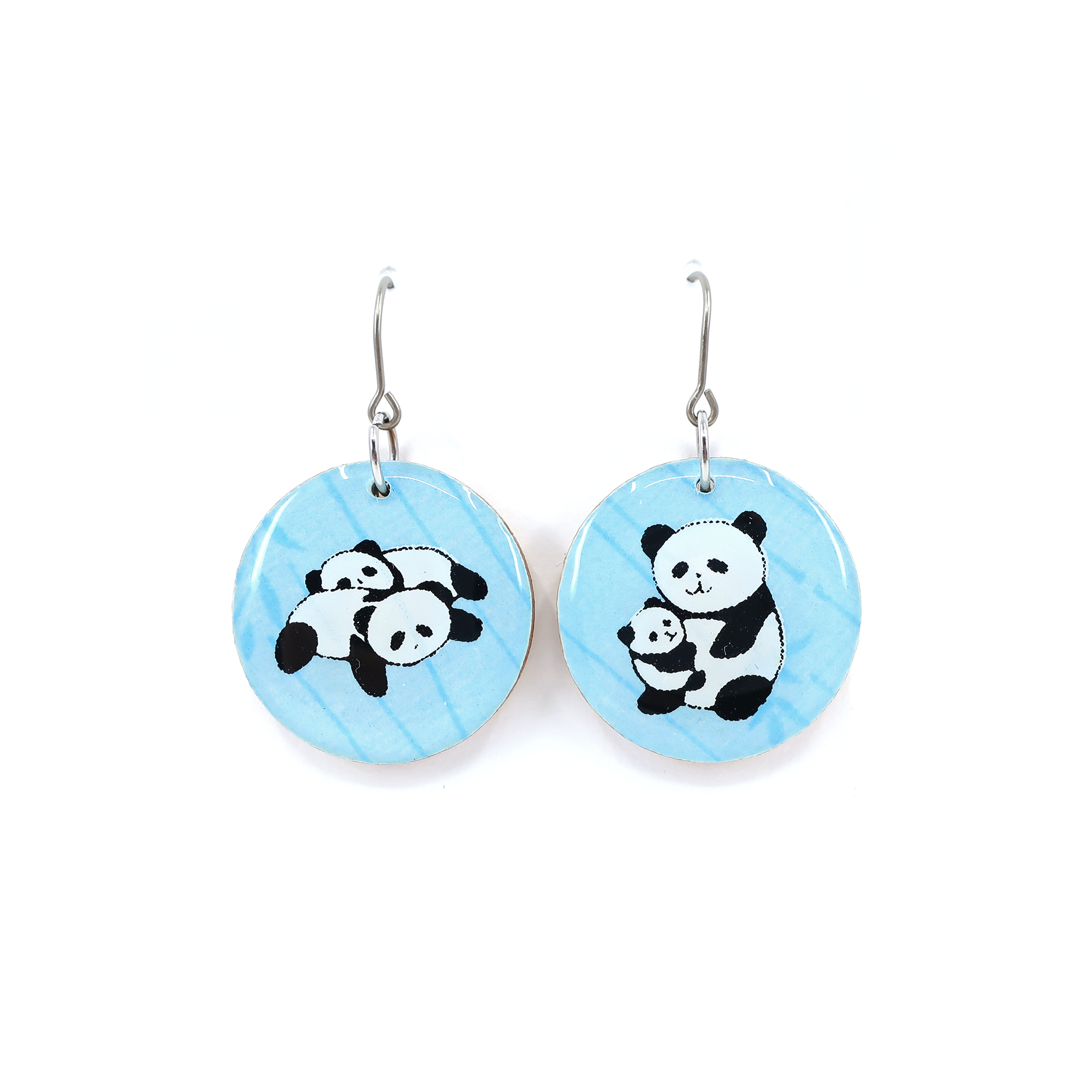 Panda Chiyogami Earrings