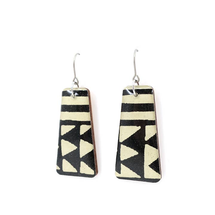 Modern Katazome Dangle Earrings