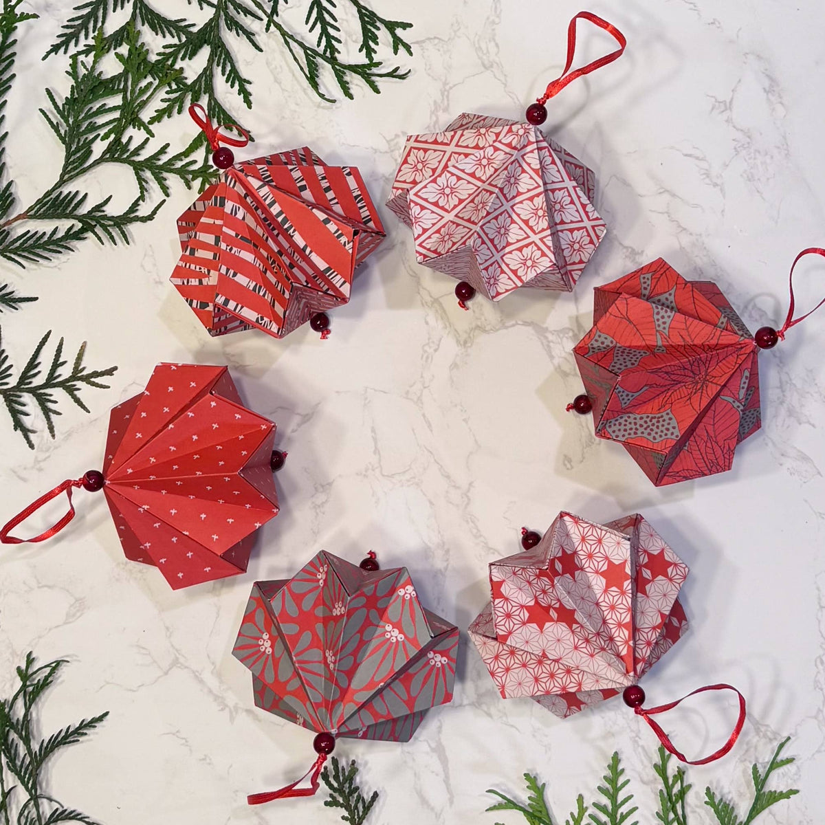 Paper Ornament Craft Kit / Red
