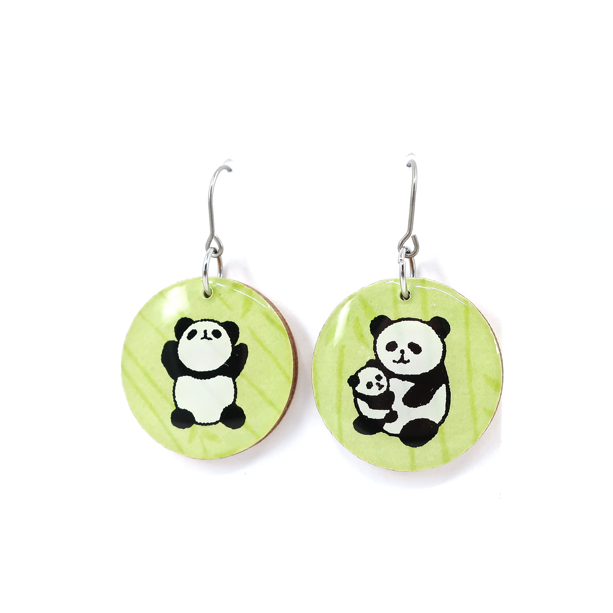 Panda Chiyogami Earrings