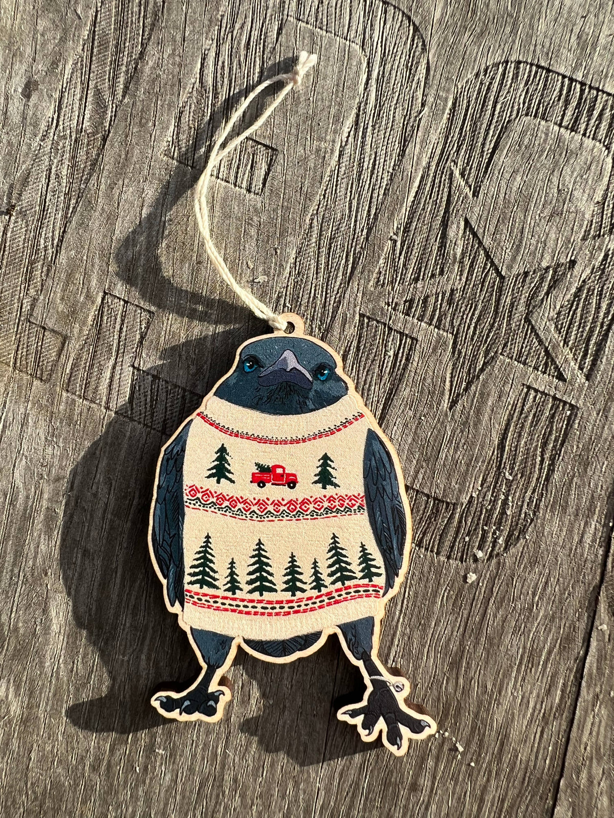 Sweater Raven Ornament 