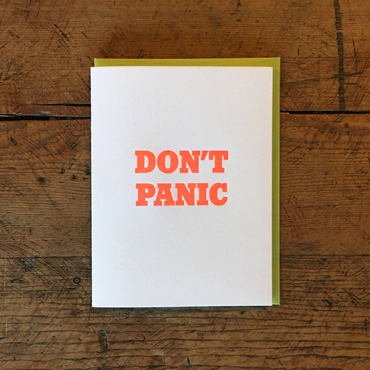 Don't Panic Letterpress Card