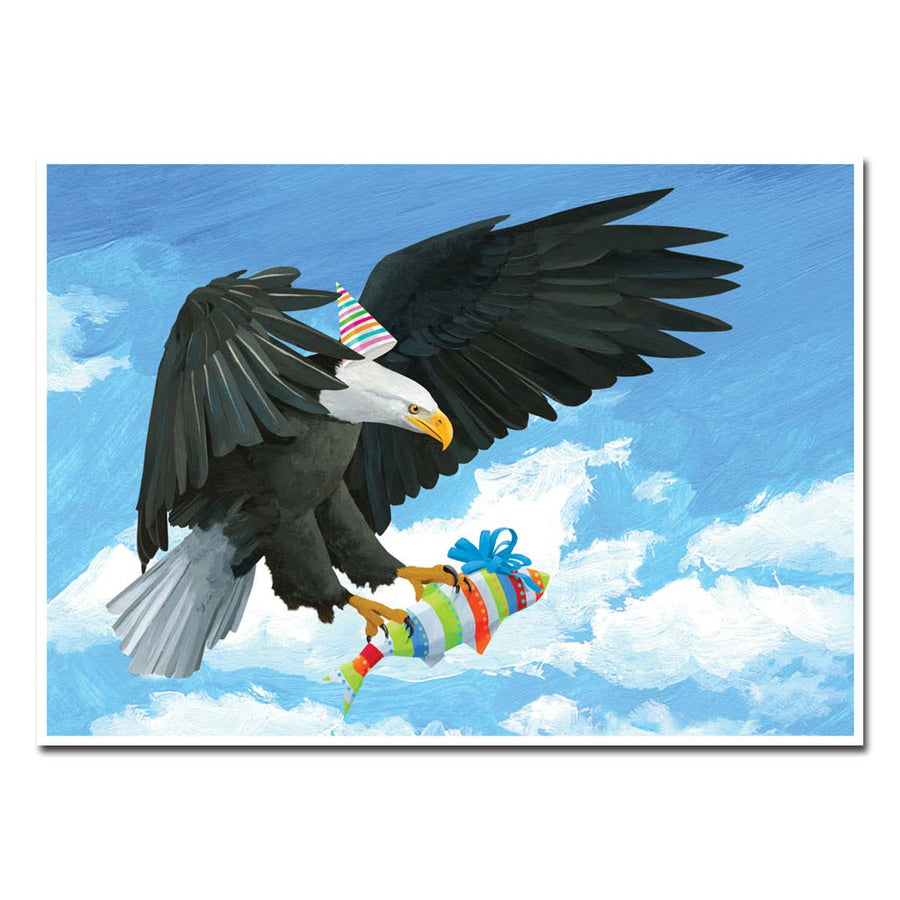 Eagle with Present Birthday Card