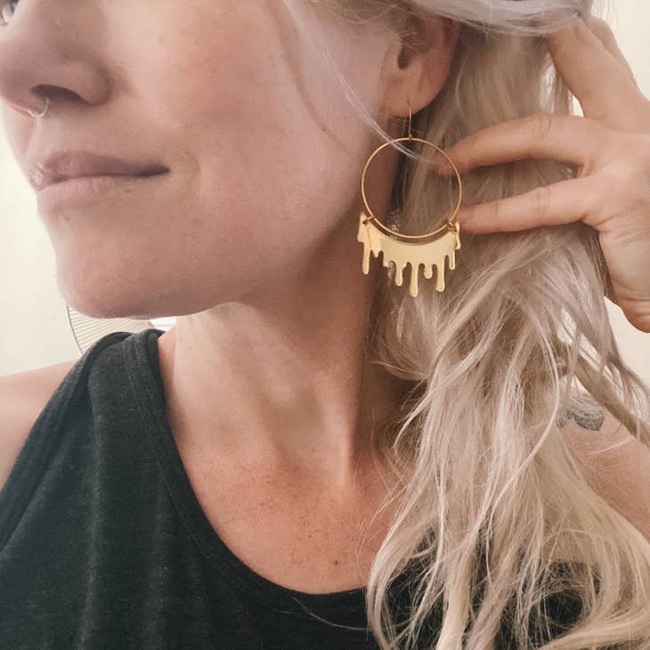 Slime Hoop Earrings: GOLD