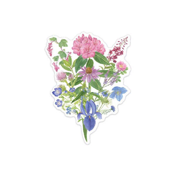 Bisexual Pride Bouquet Sticker - Floral Vinyl Sticker