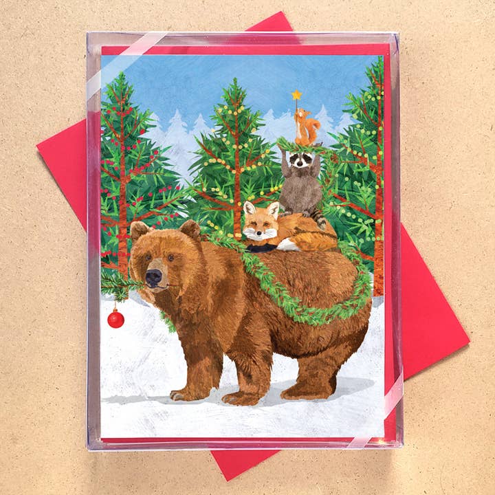 Woodland Creature Tree Boxed Holiday Cards