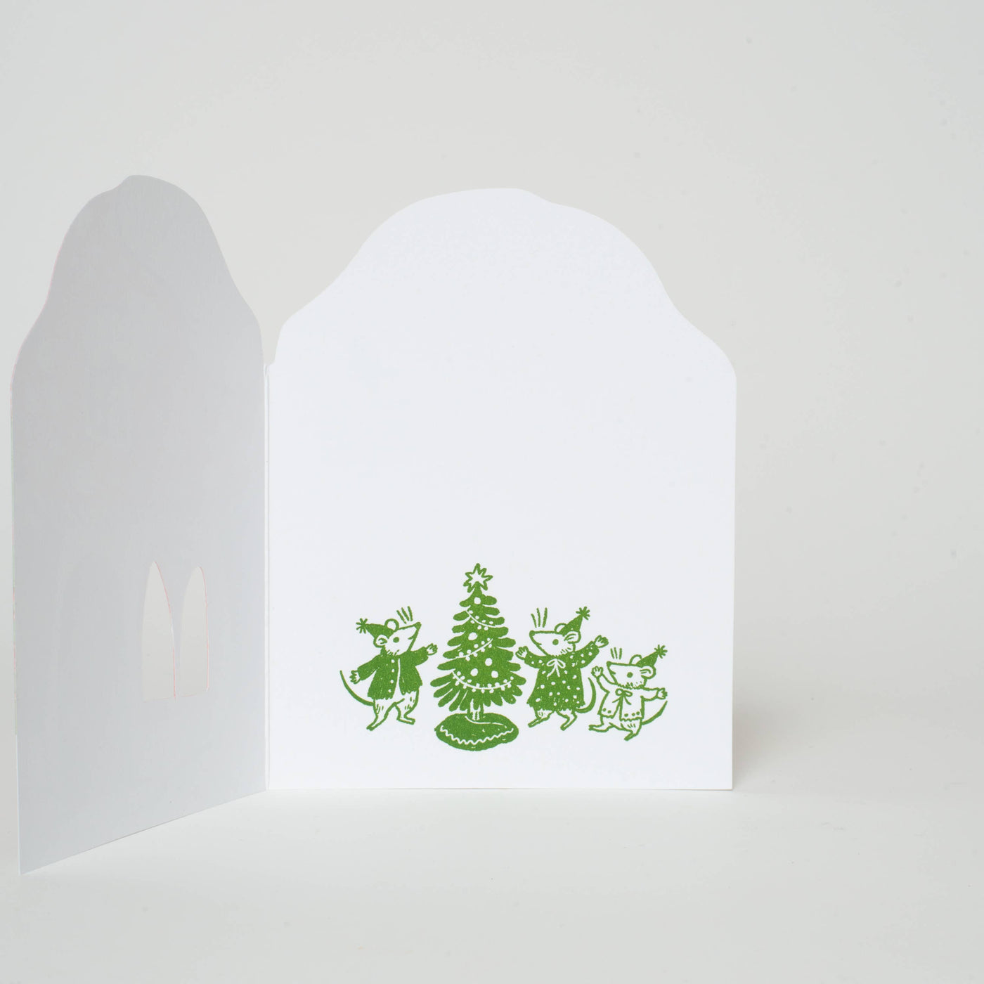 Merry Mushroom House Holiday Card by Phoebe Wahl