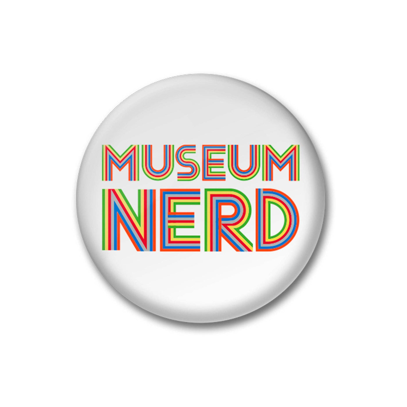 Museum Nerd White Button