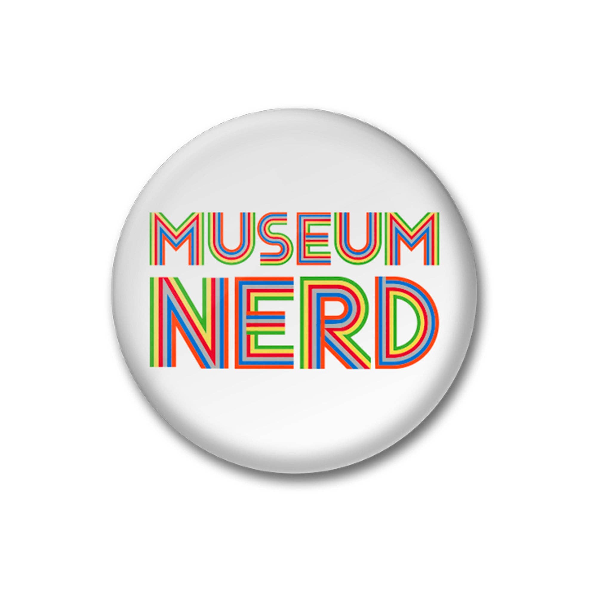 Museum Nerd White Button