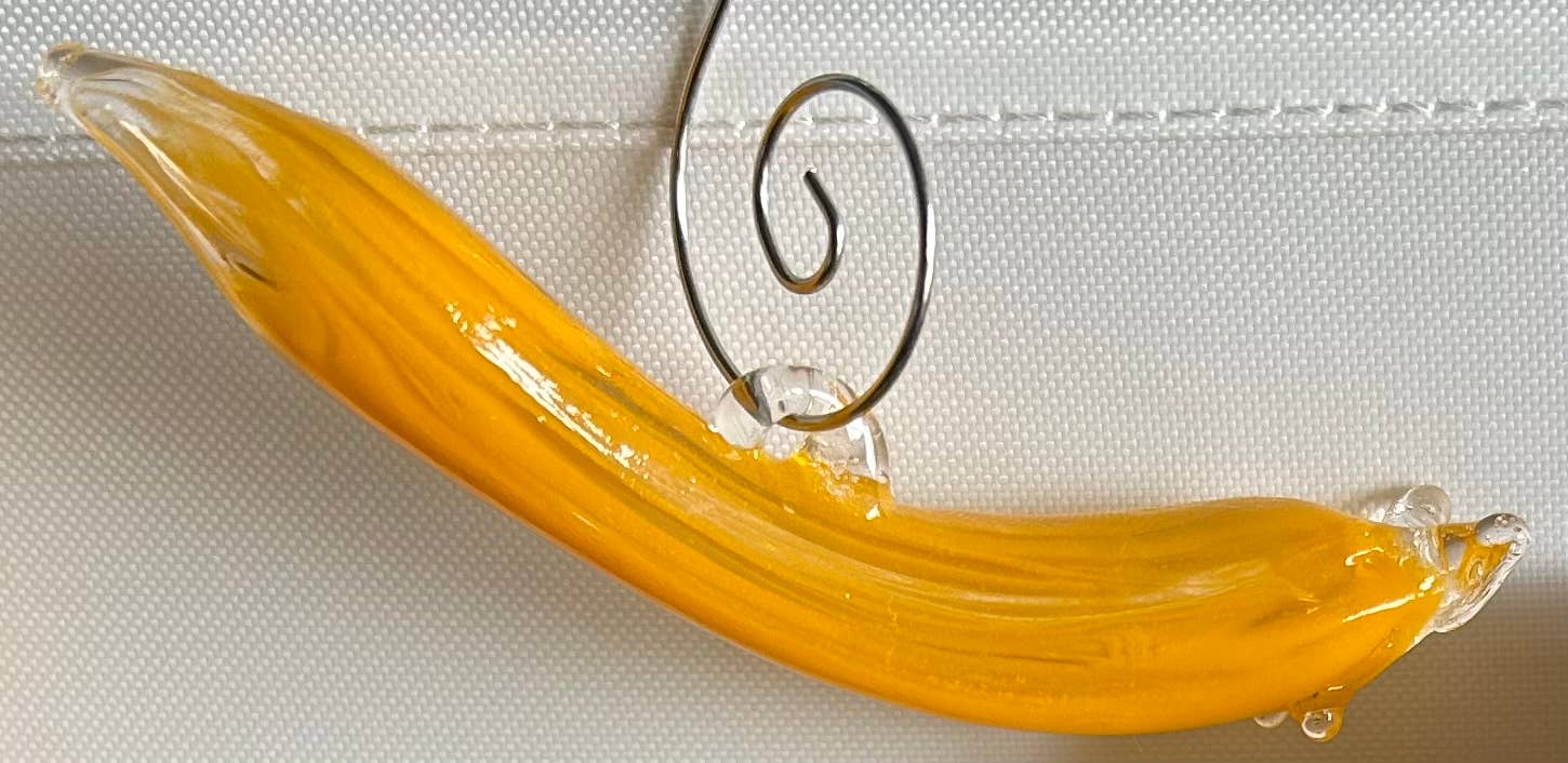 Banana Slug Hand Blown Glass Ornament