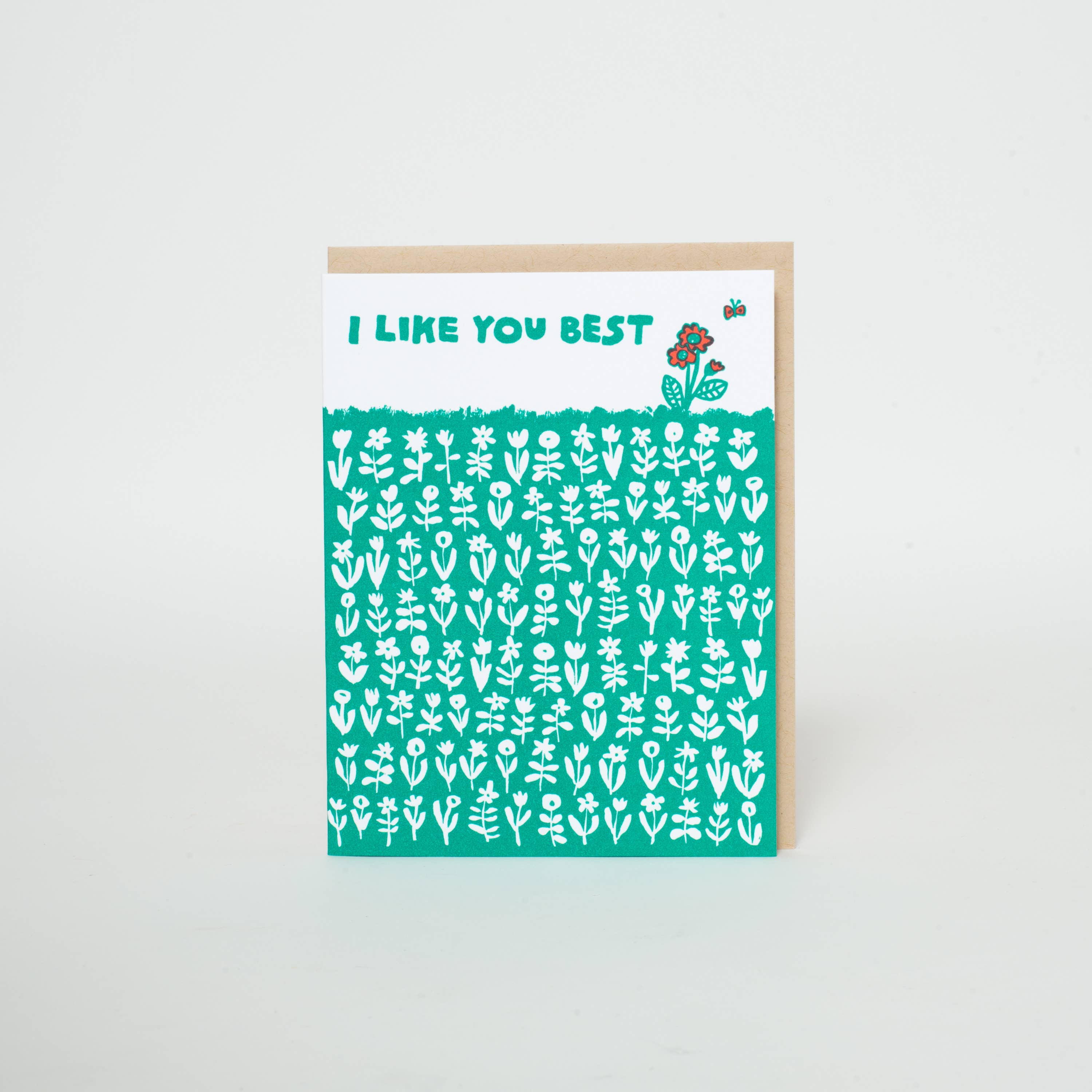 Like You Best Meadow Greeting Card by Egg Press