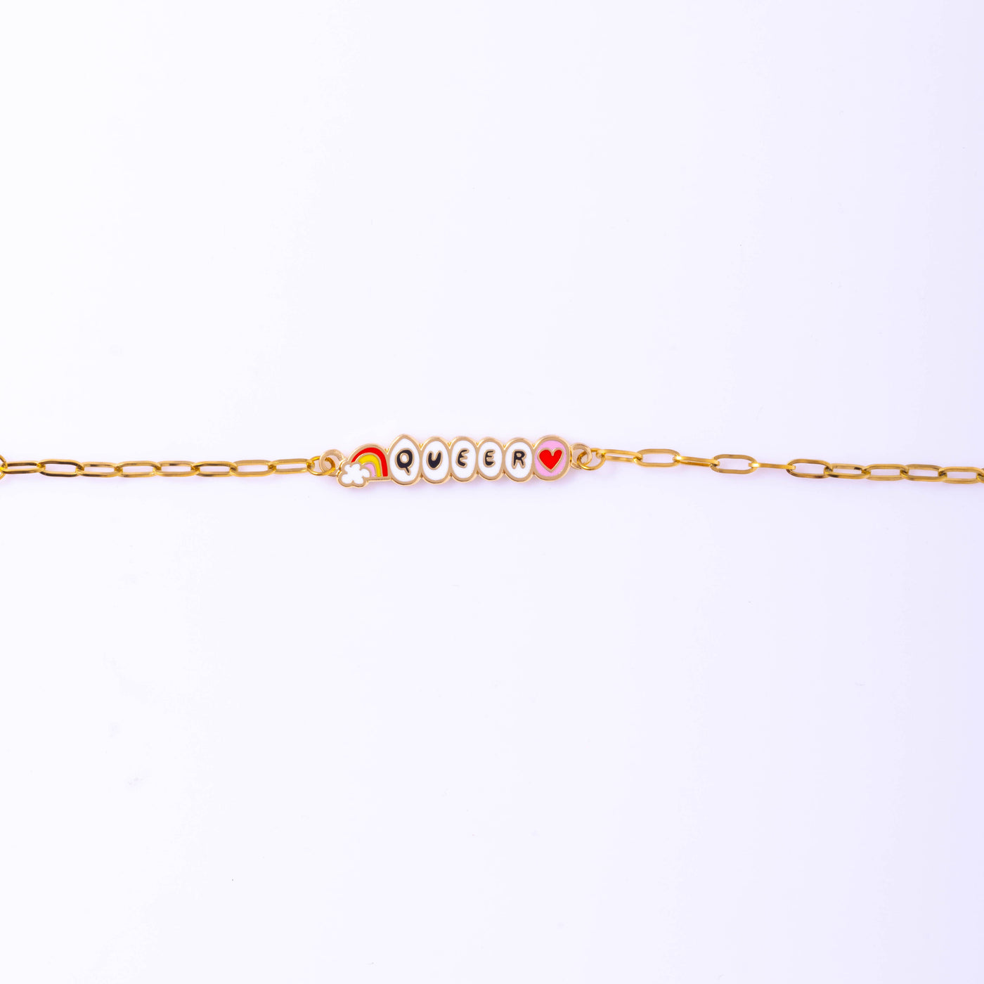 Queer Bracelet - 18k Gold Gilt Enamel LGBTQIA Jewelry