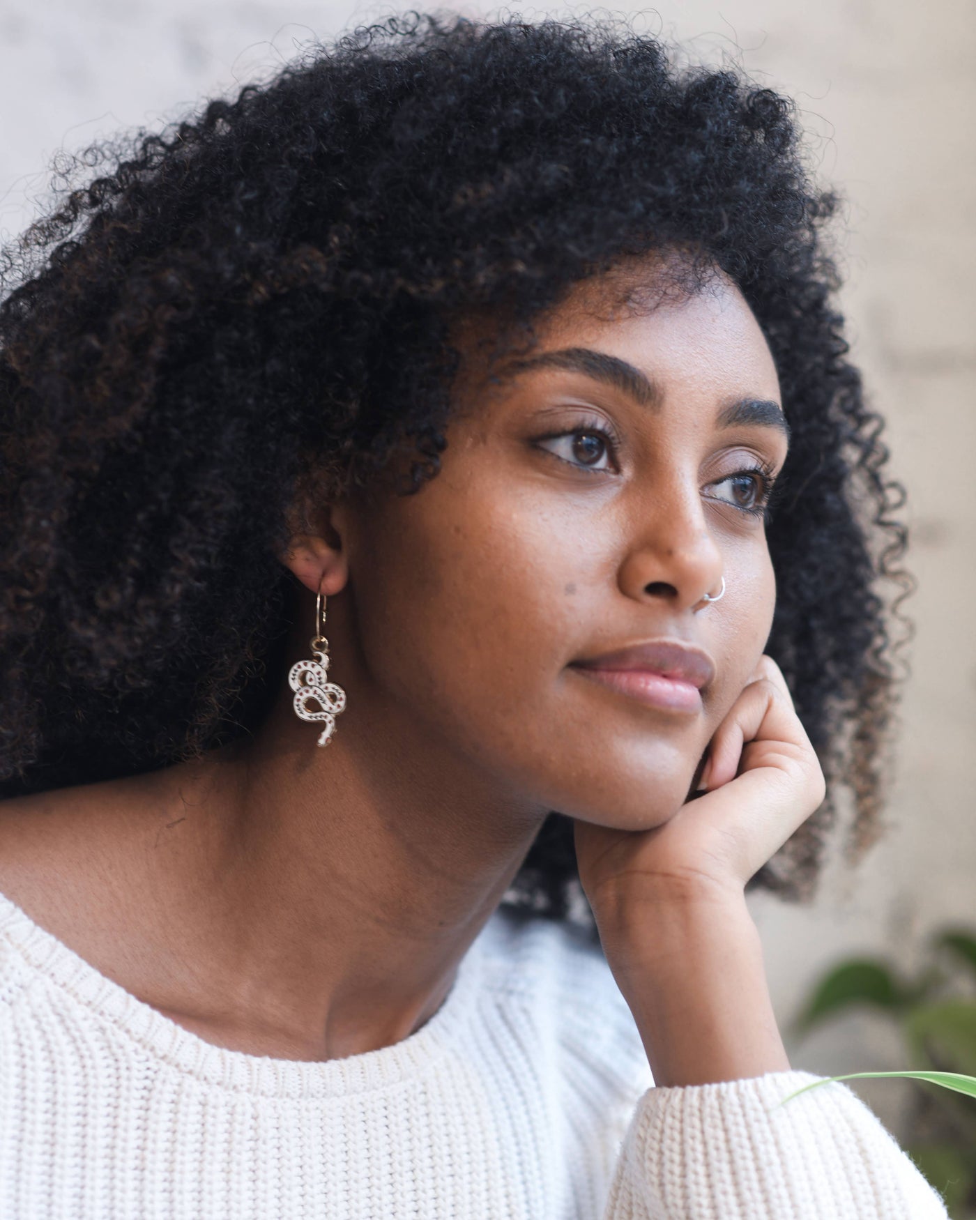 Gold Filled Snake Hoop Earrings