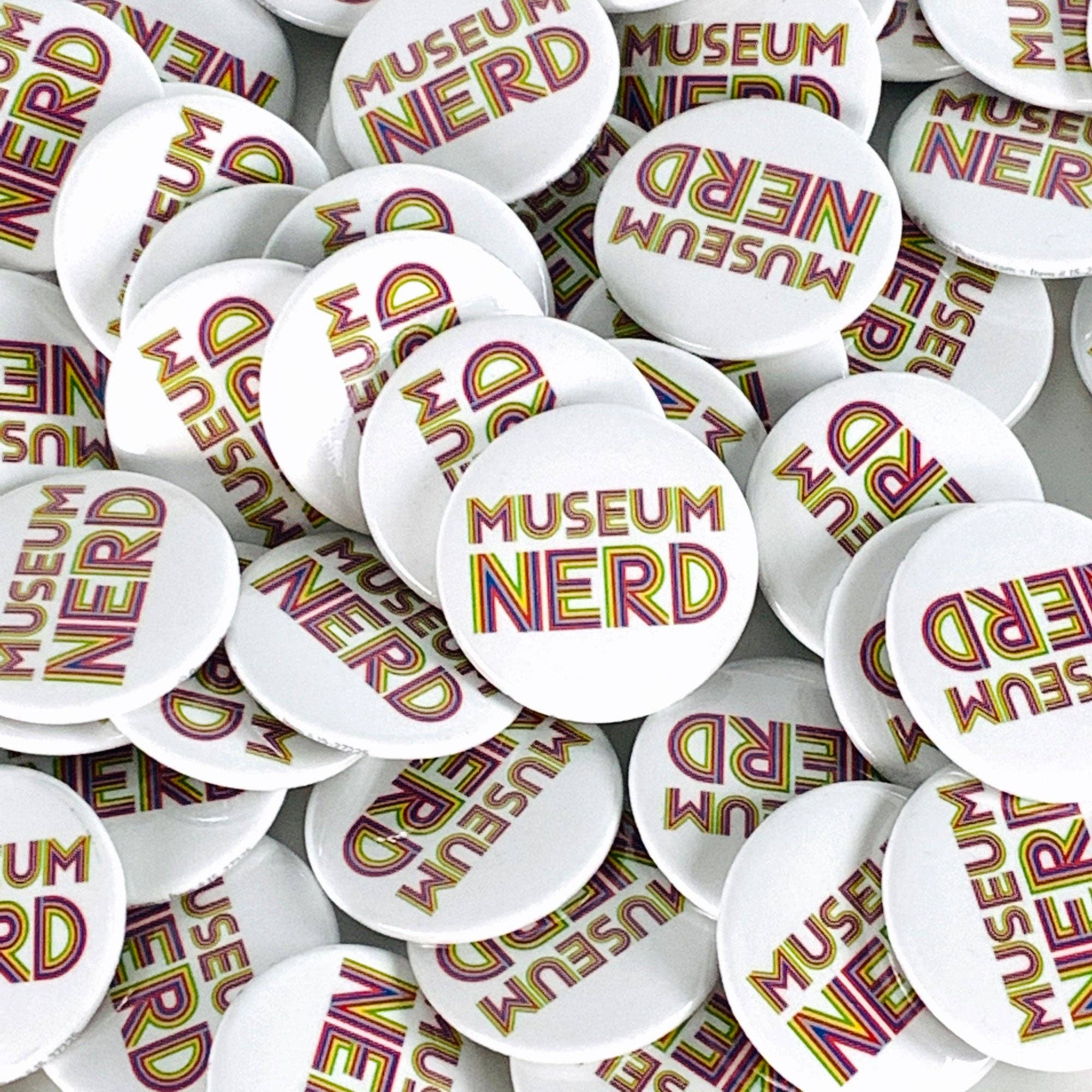 Museum Nerd White Button